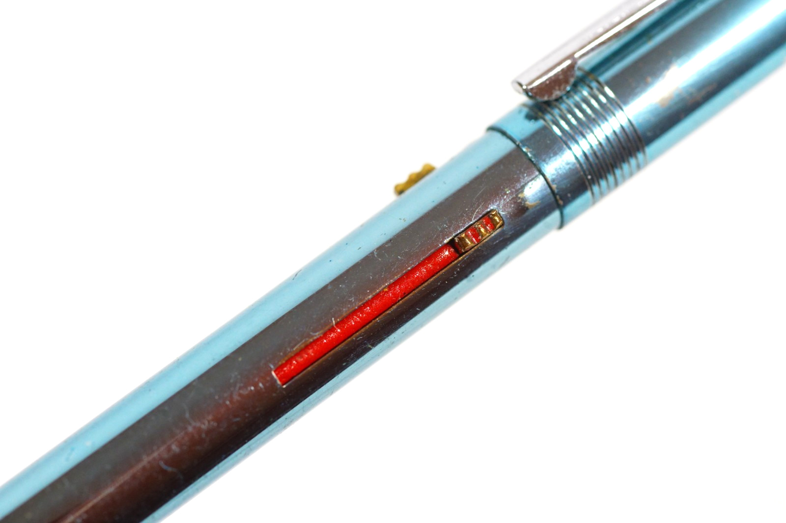 Scarce 1940-50s WEAREVER 4 Color Ballpoint Pen Chrome Metal Barrel Multicolor