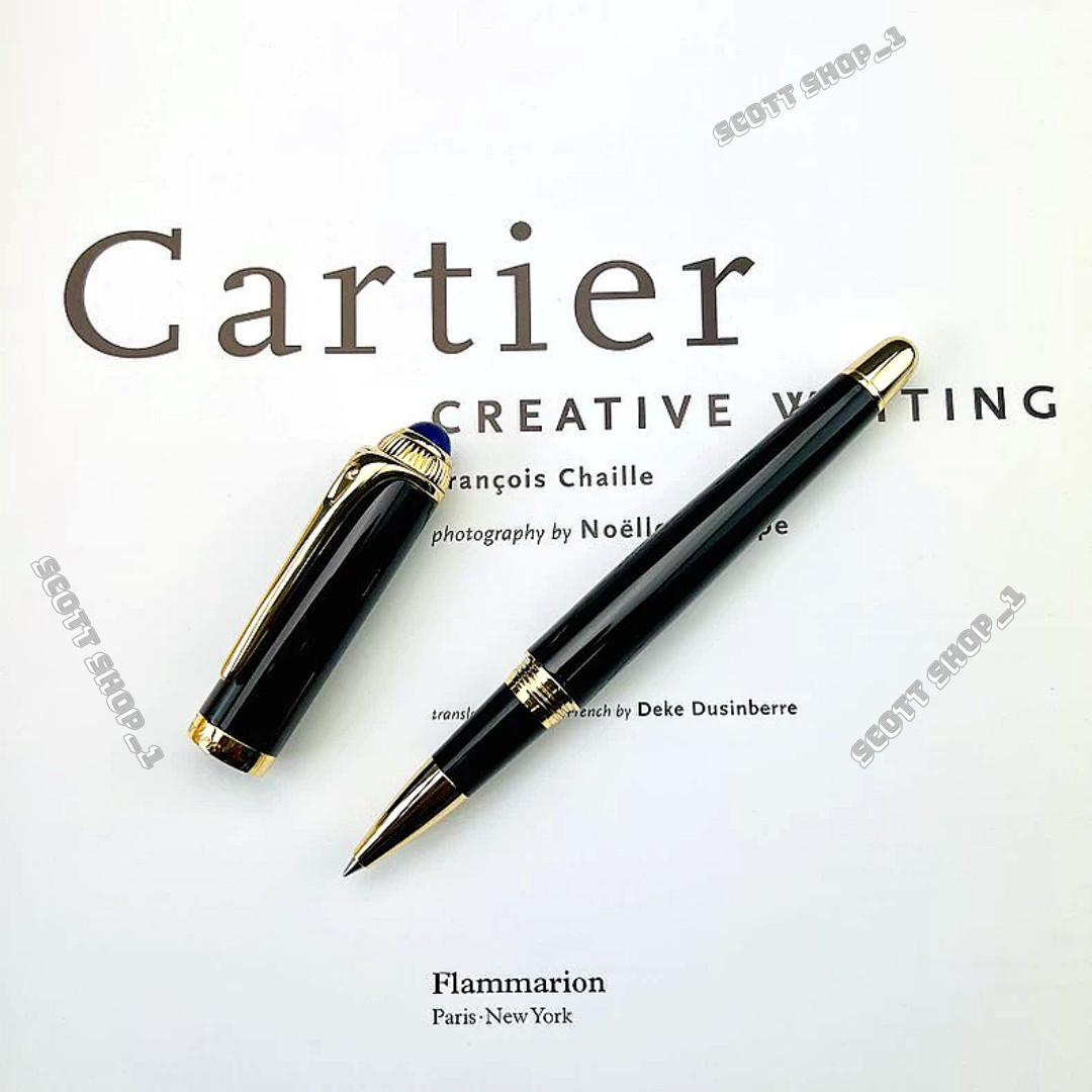 CARTIER Black Gold Composite Rollerball Pen Executive AD VIP Gift Rare