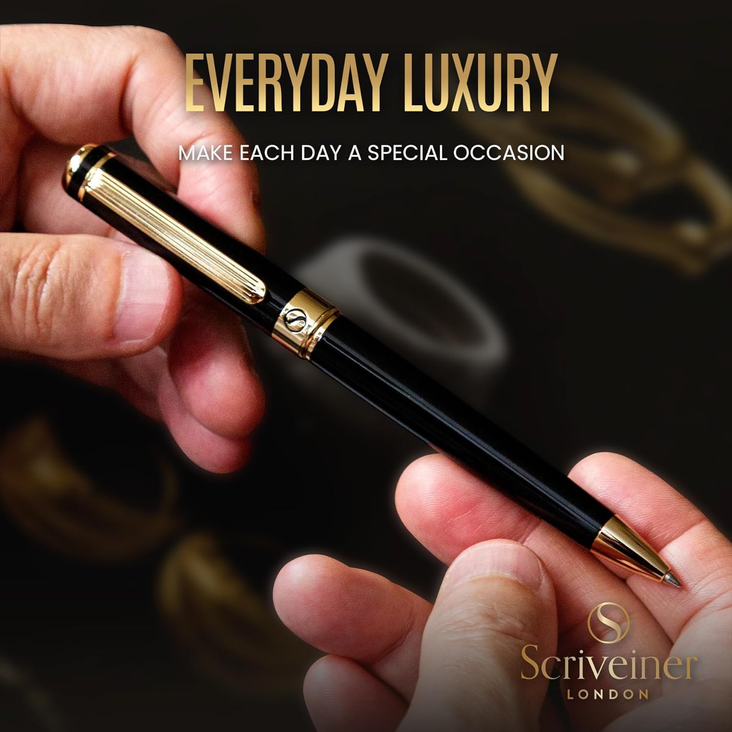 Black Lacquer Ballpoint Pen -Stunning Luxury Pen, Real Gold Plating, Schmidt …