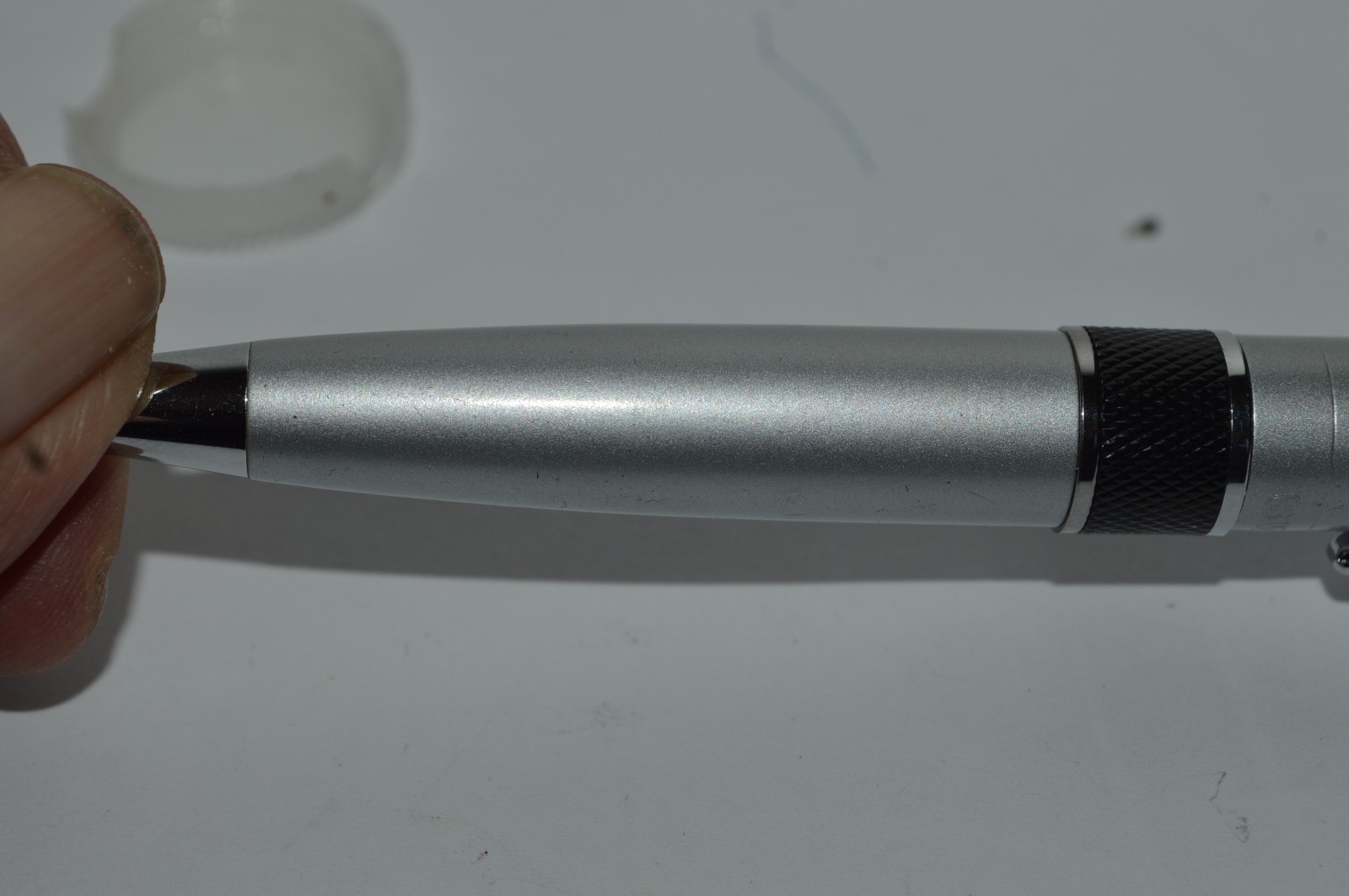 WENGER Ballpoint Pen Silver & Black Color Chrome Trim Twist Action 1990s