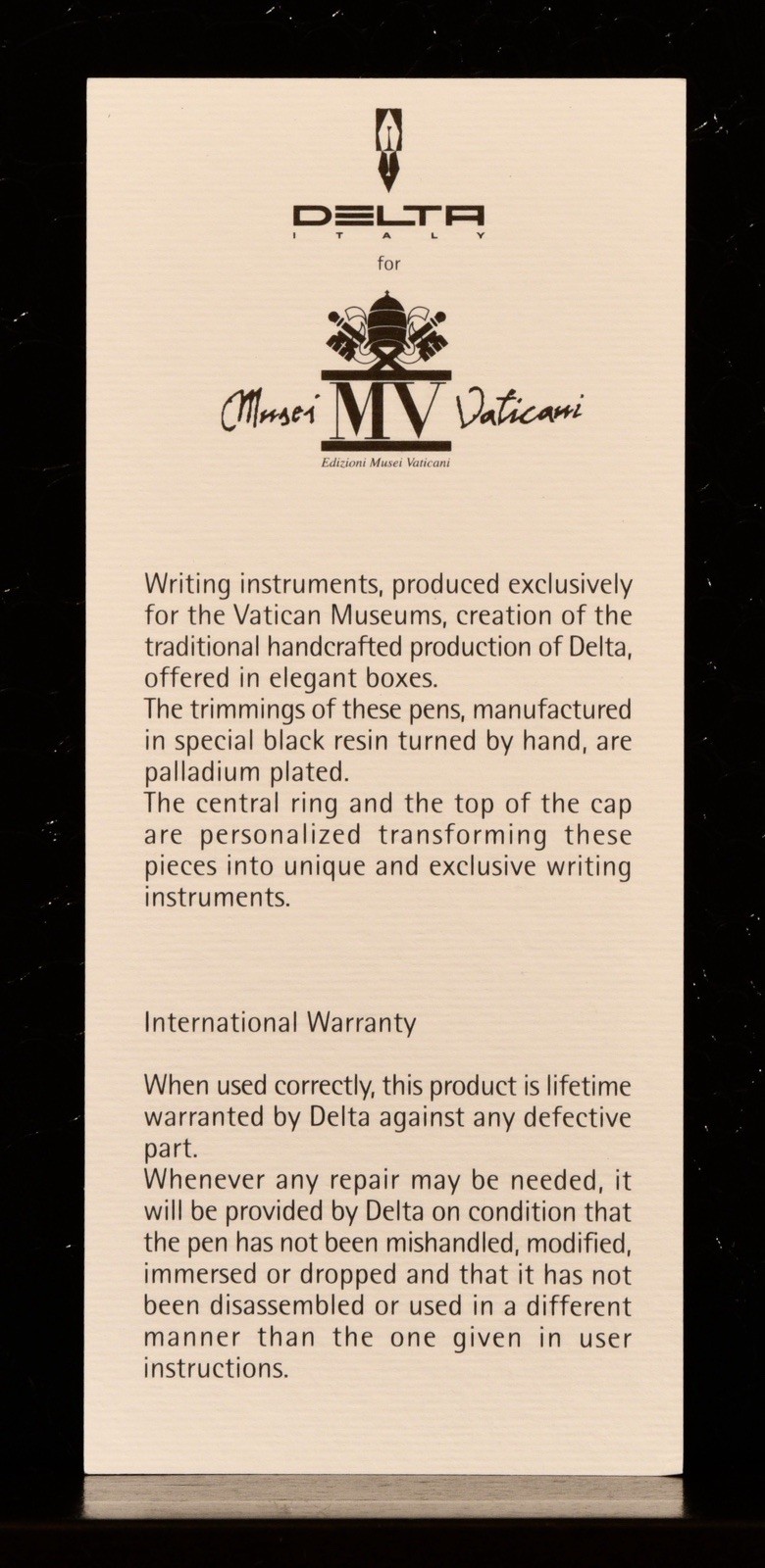 Delta Italy Limited Edition Edizioni Musei Vaticani Rollerball Pen, Beautiful