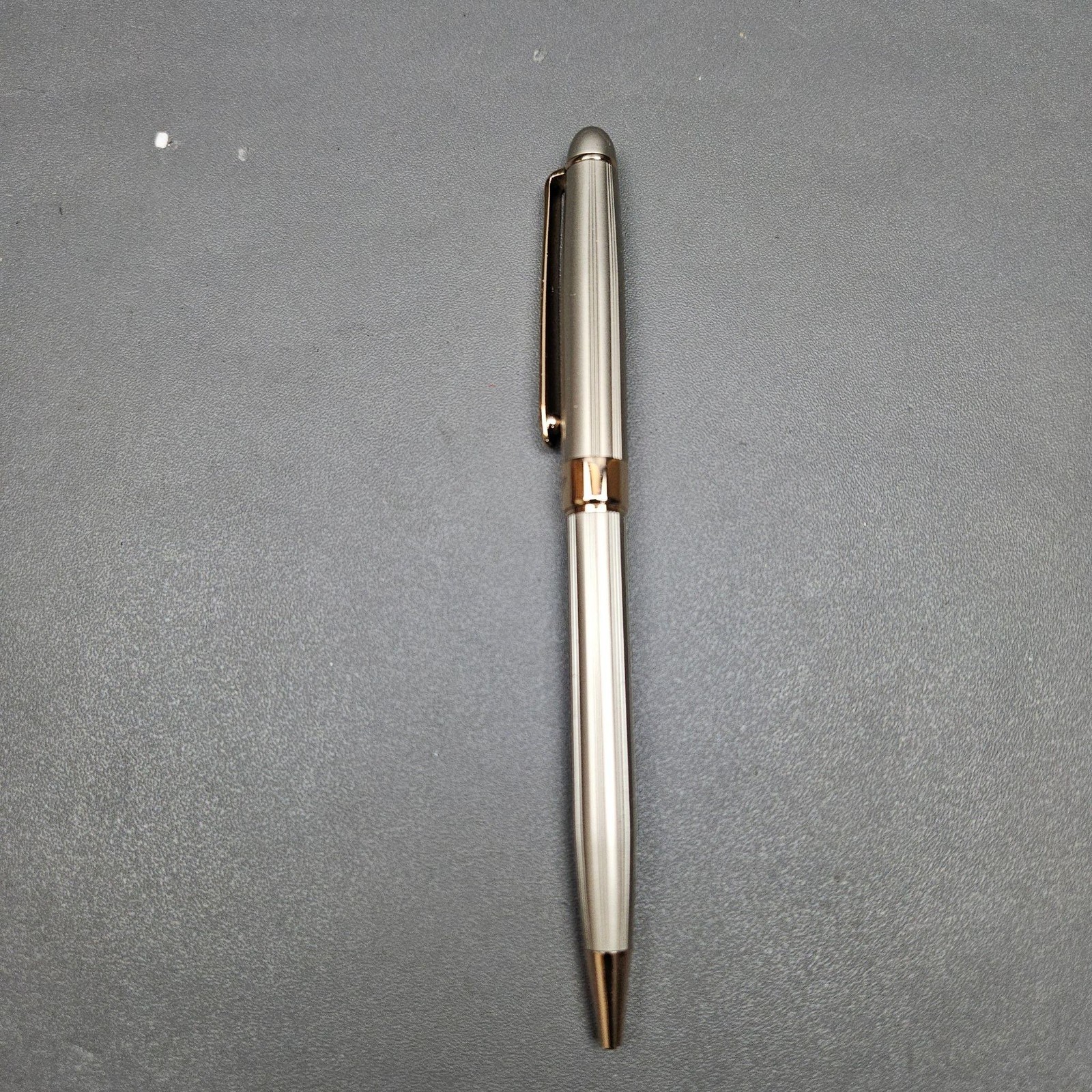 Retro 51 Metal 200 Series Ballpoint Pen Nickle Gold Trim Wood Case Vintage