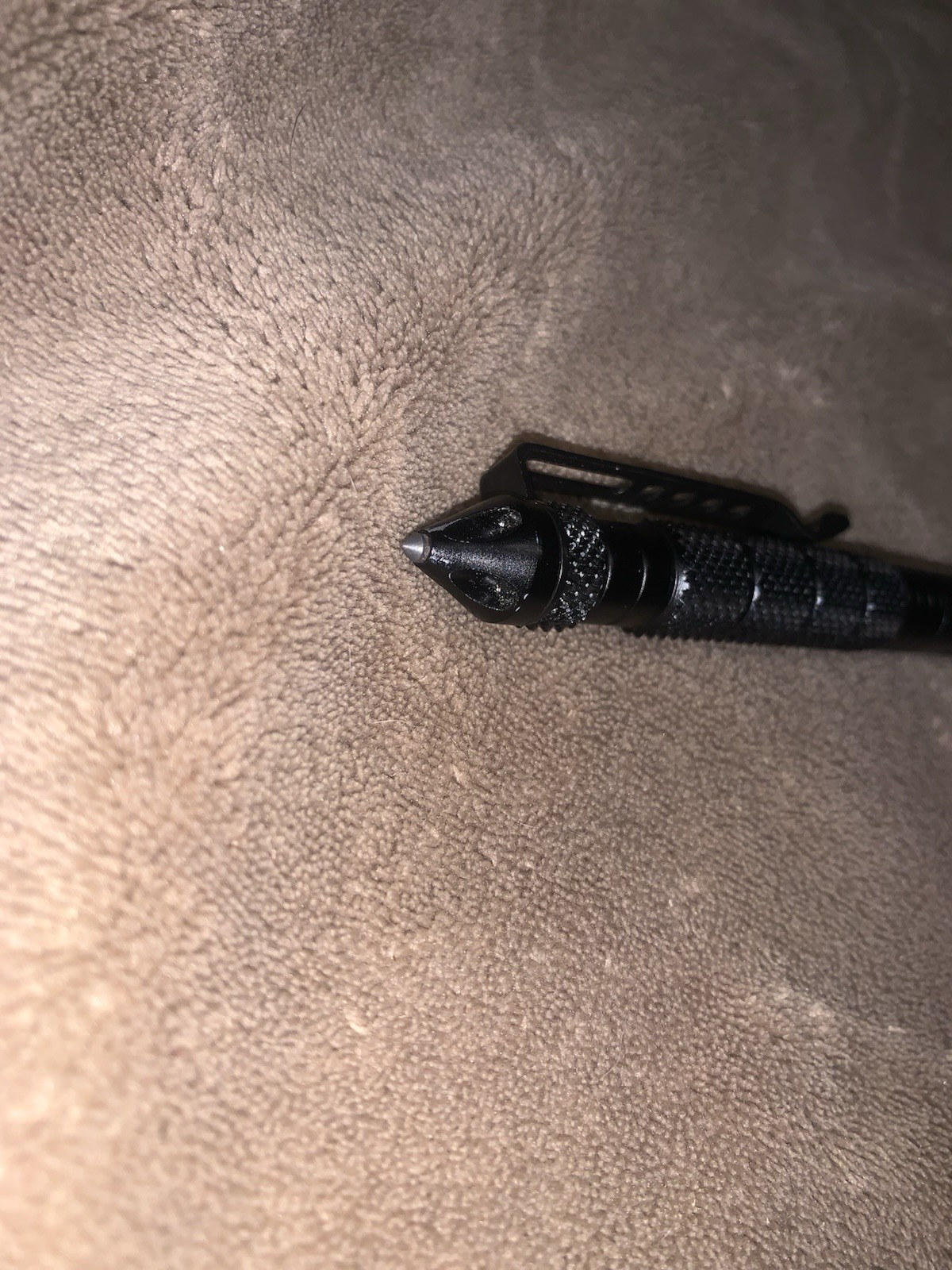Black Metal Tactical Window Breaker, Ballpoint Pen, Black Ink, Pocket Clip, Used