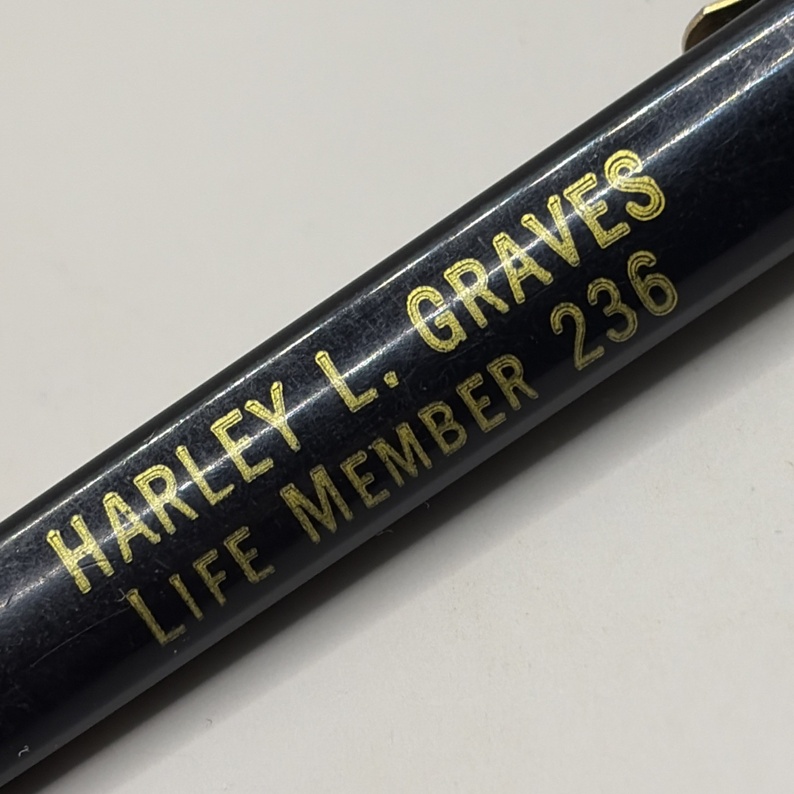 VTG Ballpoint Pen UNITED STATES AUTO CLUB Life Member Harley Graves Macomb IL