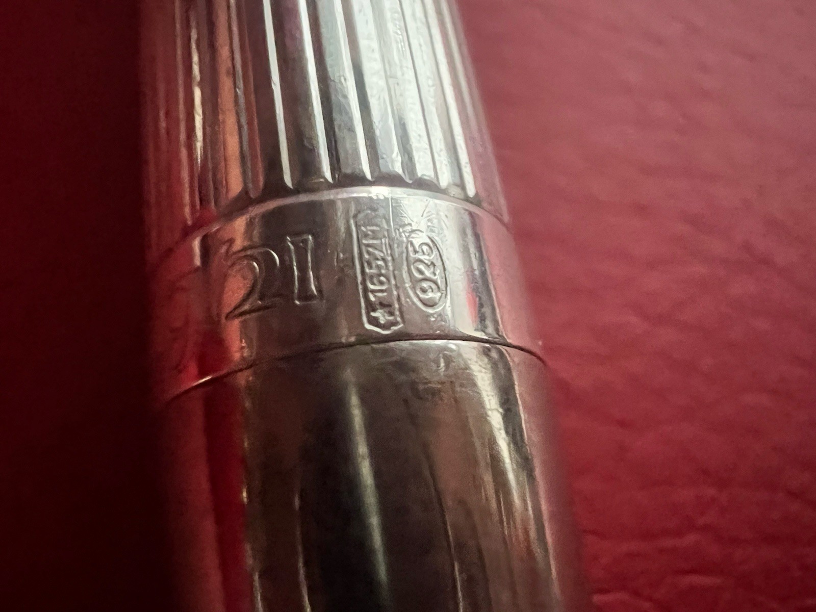 SETTELAGHI Silver 925 Solid Ballpoint Pen Strong Personal Window Weight 1
