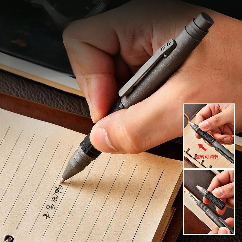 EDC Titanium Carbon Fiber Ballpoint Pen Bolt Action Signature Writing Pocket Pen