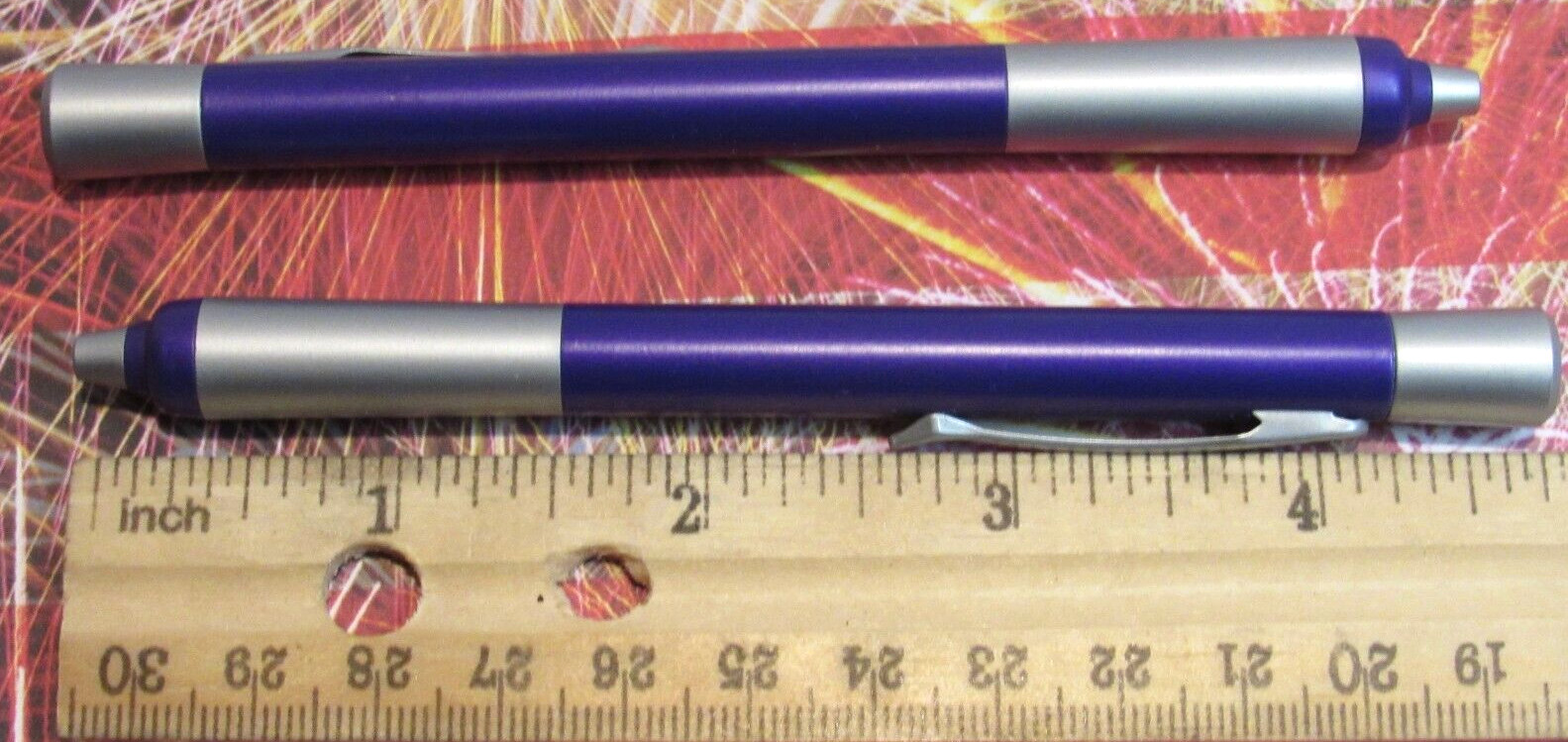 Set of 2 TERZETTI «MERLOT» PURPLE BALLPOINT PEN-HEAVY BRASS BODY METAL, SLIM