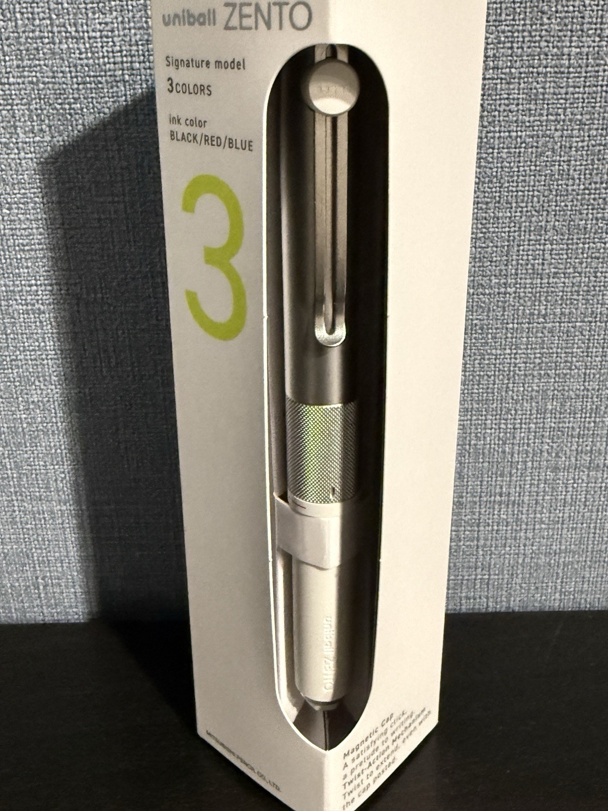 uniball ZENTO Signature Model 3-Color Ballpoint Pen 0.38mm Silver Black/Red/Blue