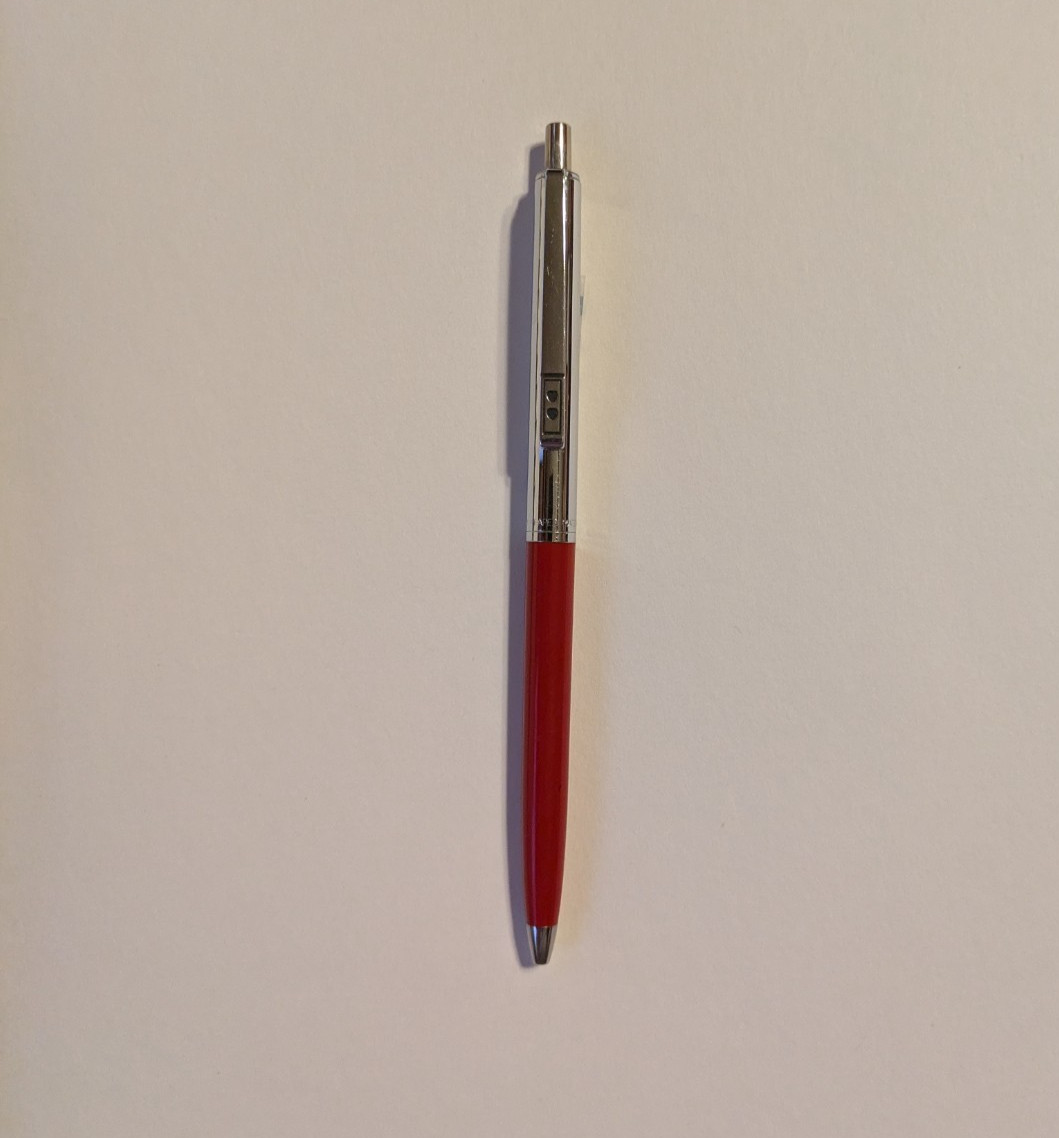 Vintage Paper Mate Ballpoint Pen – Red & Chrome – Made in Mexico – Red Ink Works