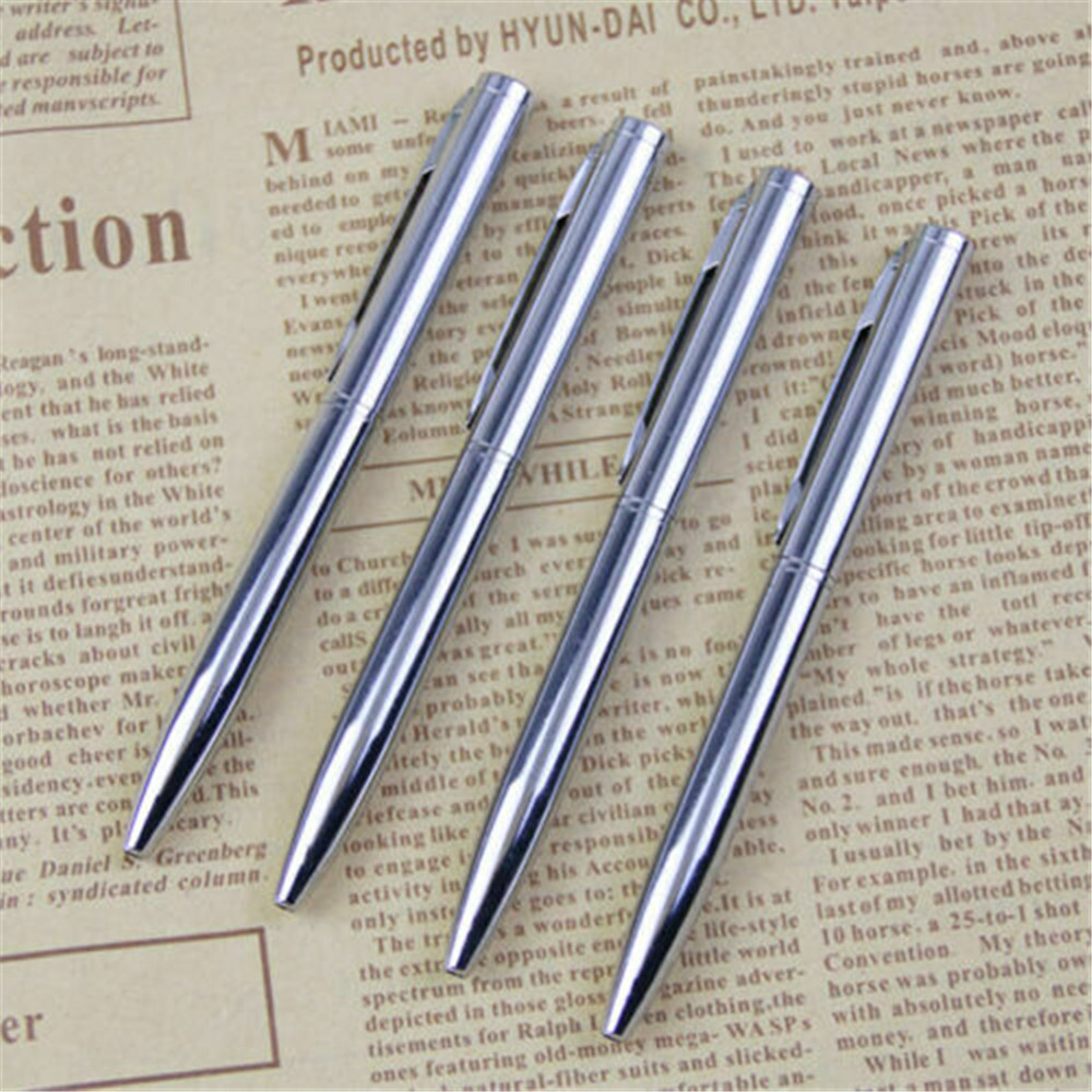 Mini Pocket-size Ballpoint Pen Metal Rotating Small Portable Oil Black Cute Pen