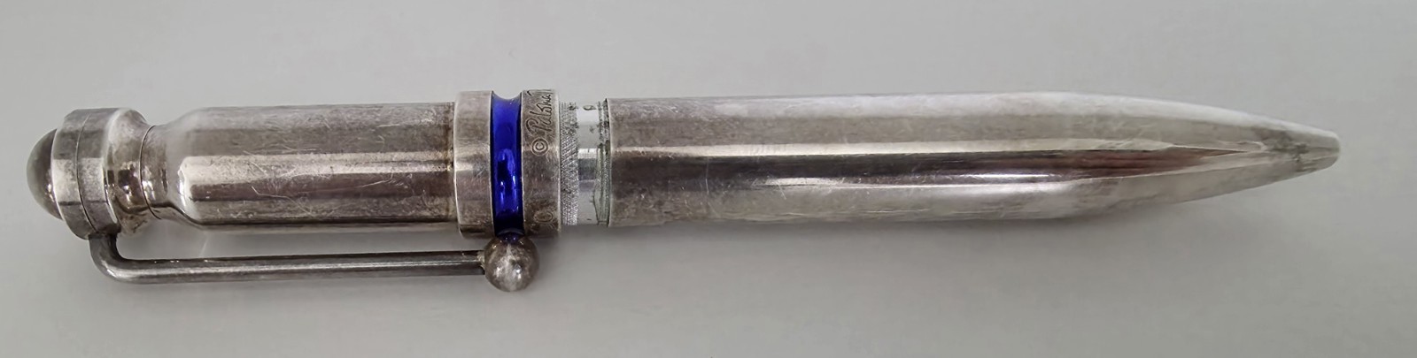 Tiffany Pablo Picasso Metal Ballpoint Pen Blue Enamel 925 Sterling Silver. Used