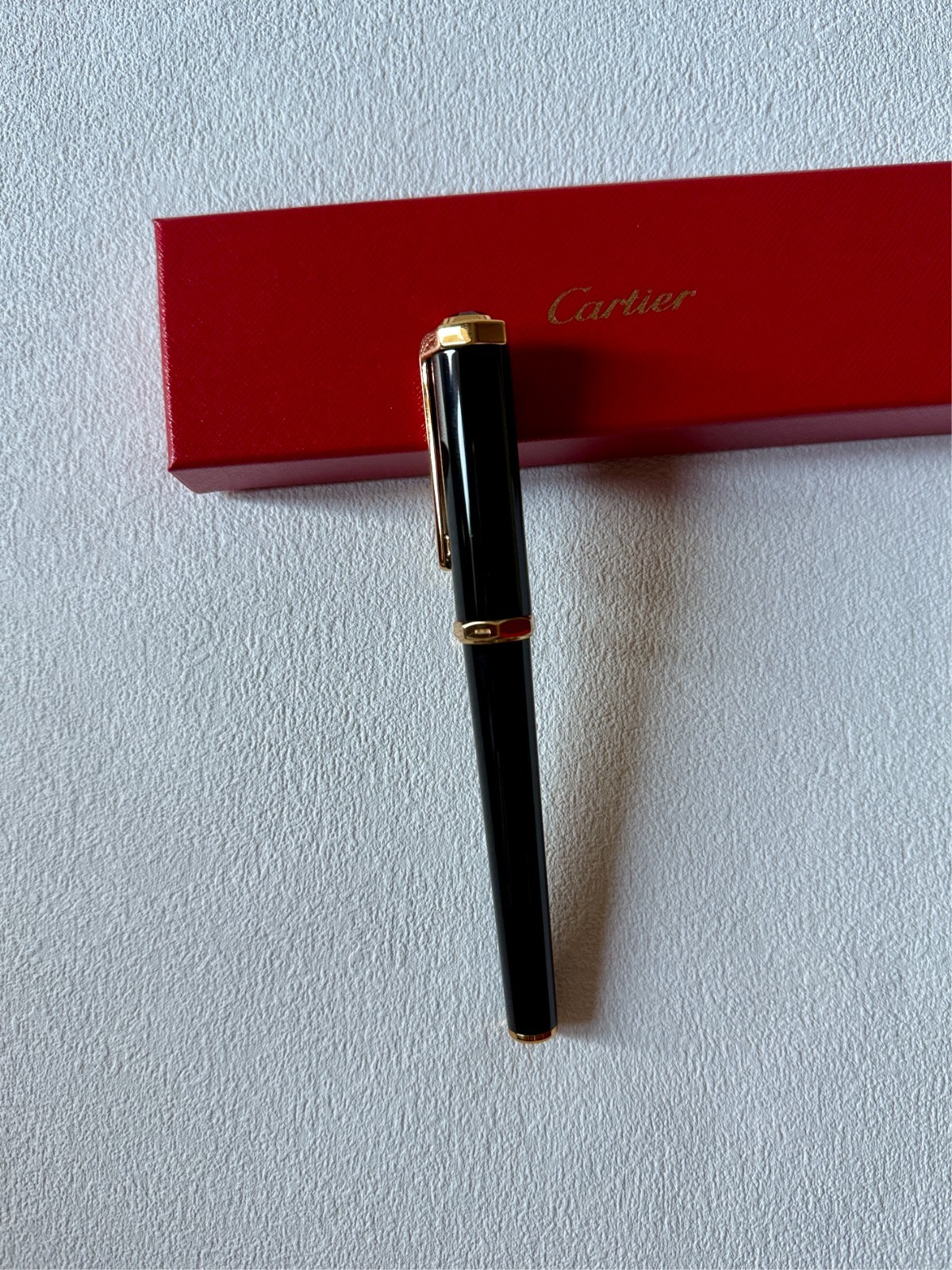 Cartier Santos Yellow Gold-Finish Rollerball Pen – New in Box | Luxury Ad Gift