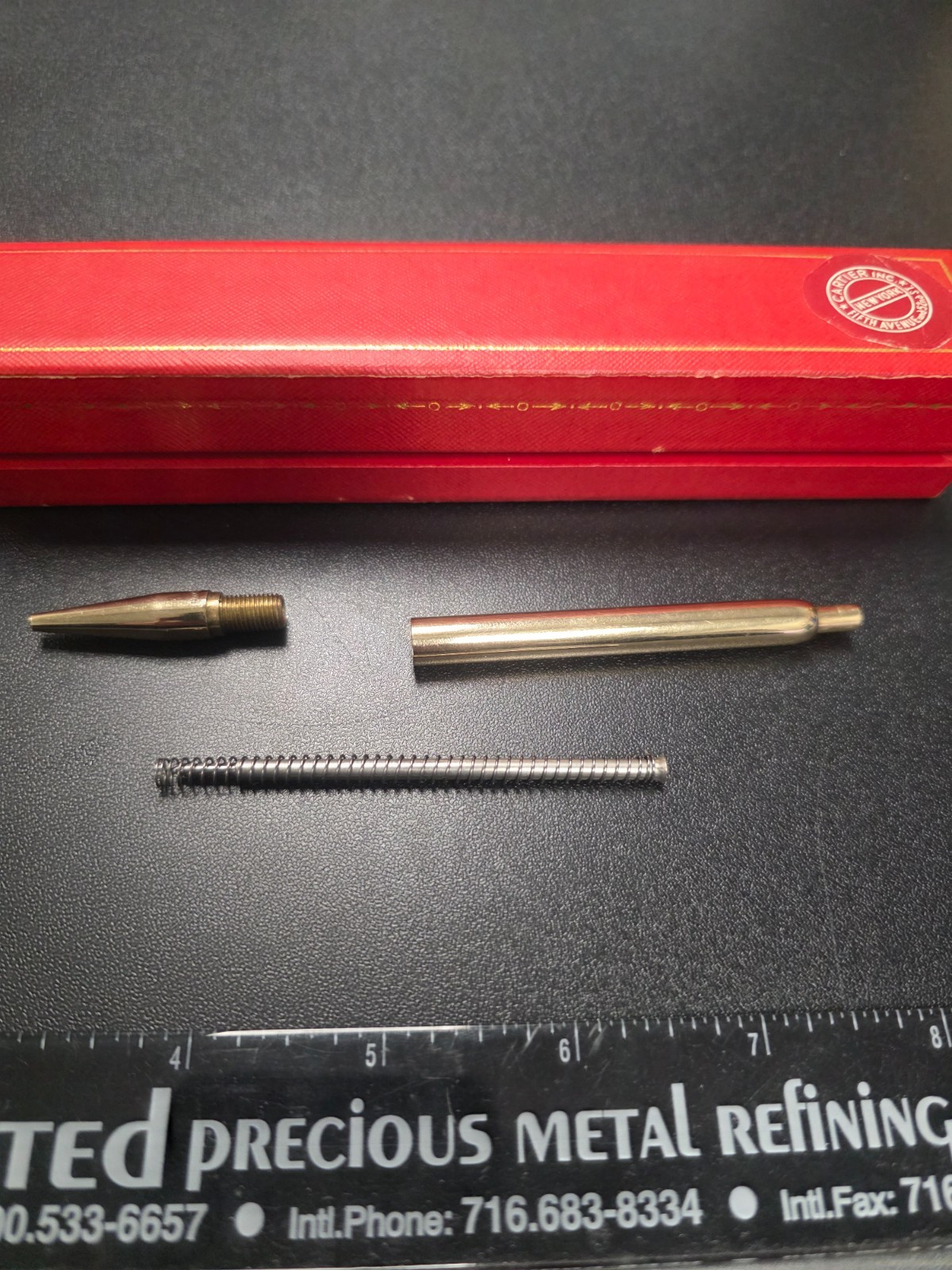 Vintage Cartier Solid 14K Yellow Gold Smooth 4″ Ballpoint Pen in Box 4176 RARE