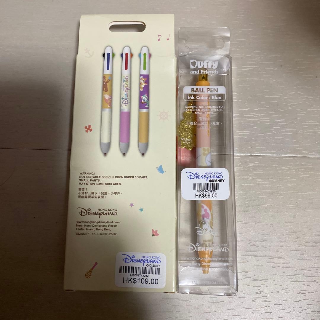 Hong Kong Disneyland Duffy and Friends Ballpoint Pen Set #b4820a