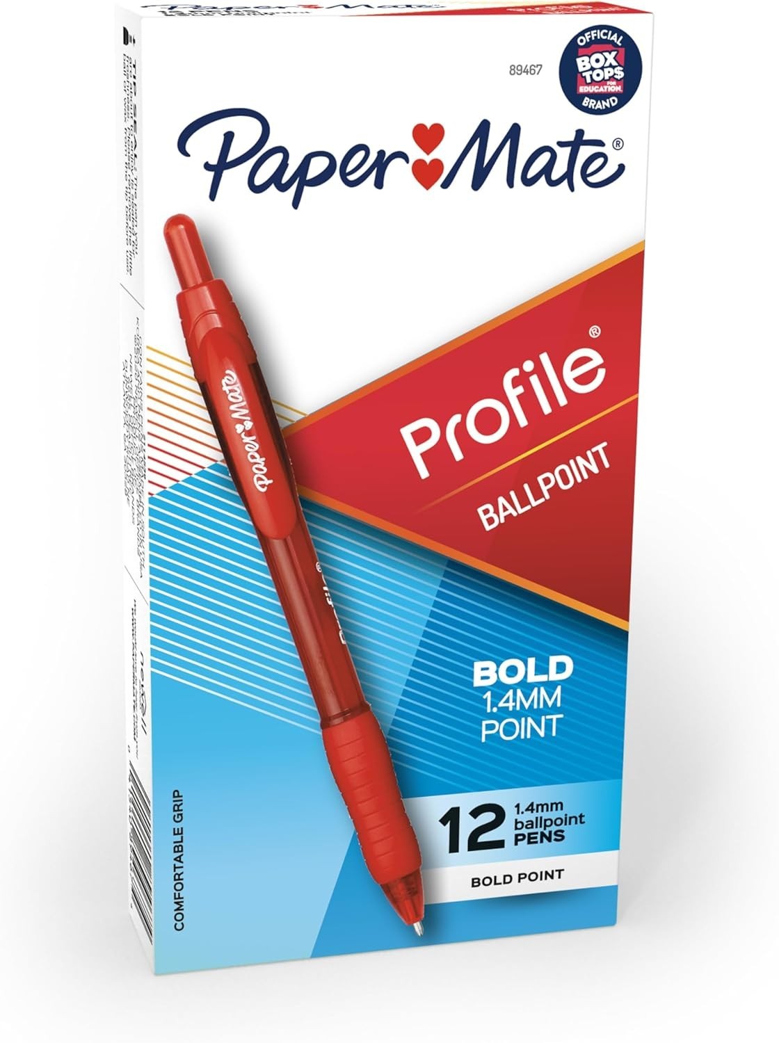 Profile Retractable Ballpoint Pens, 1.4mm, 12 Count – Vibrant Red for All Ages