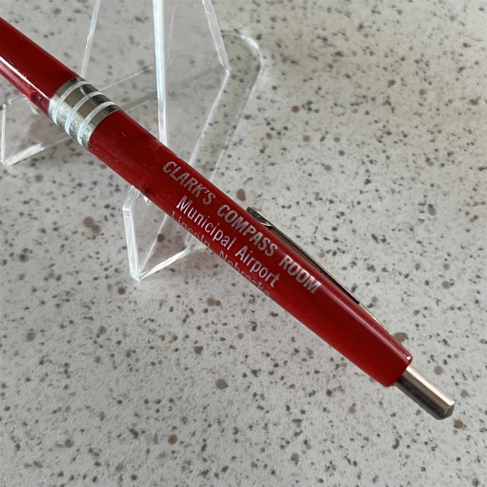 Clark’s Compass Room Lincoln Municipal Airport Vintage Ballpoint Pen #20082
