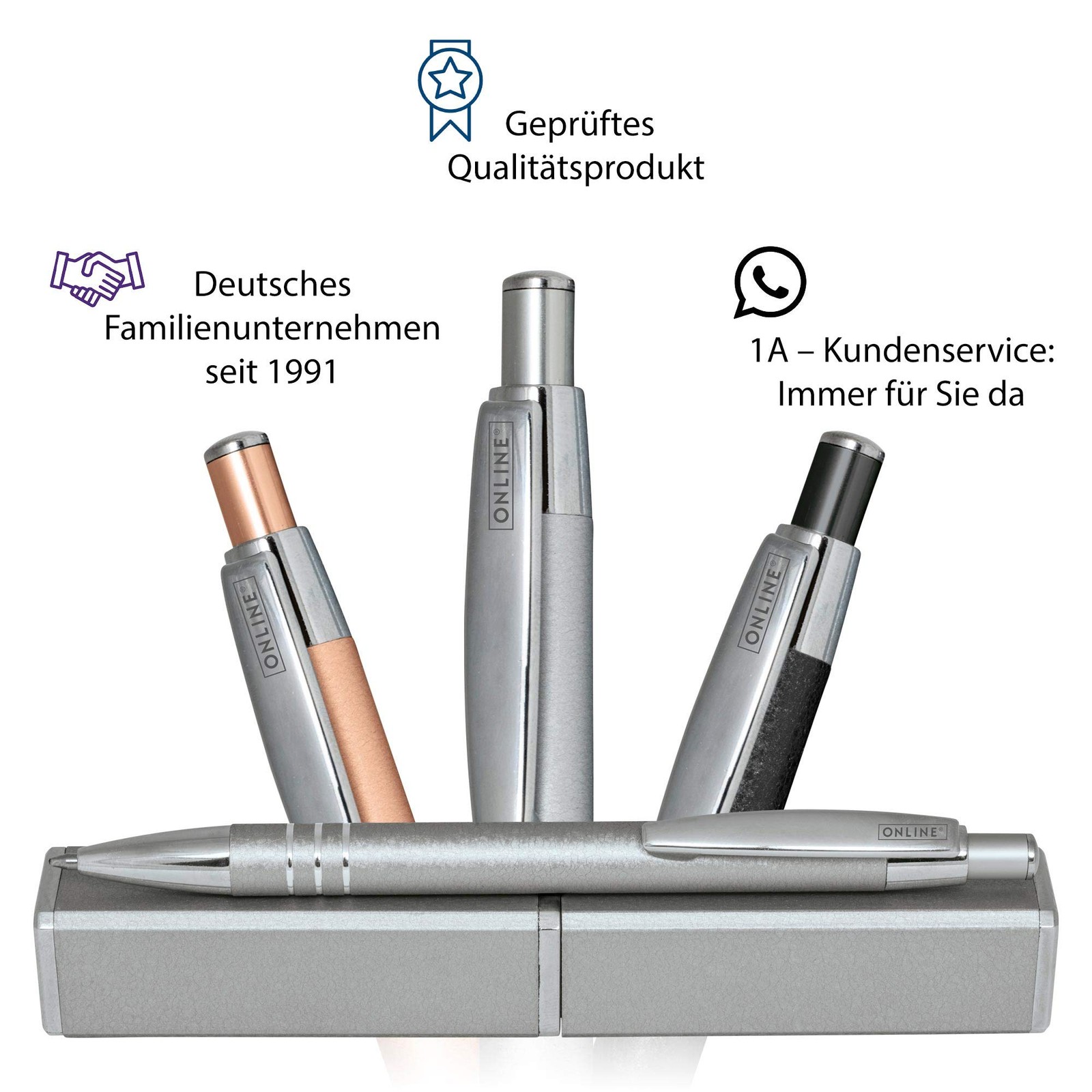 ONLINE Ballpoint Pen Oil-based Graphite Silver 43029,
