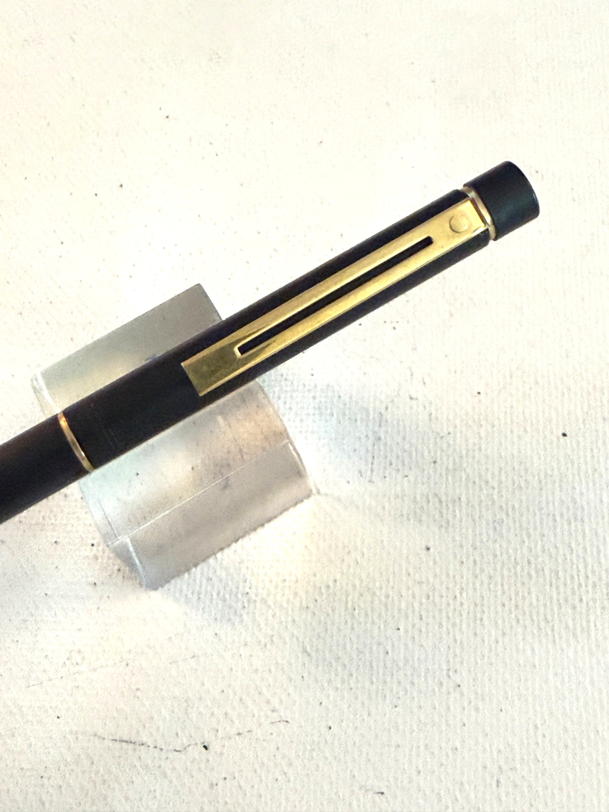 1960s Sheaffer Black metal Targa Ball Point Pen New refill. Gold trim Excellent