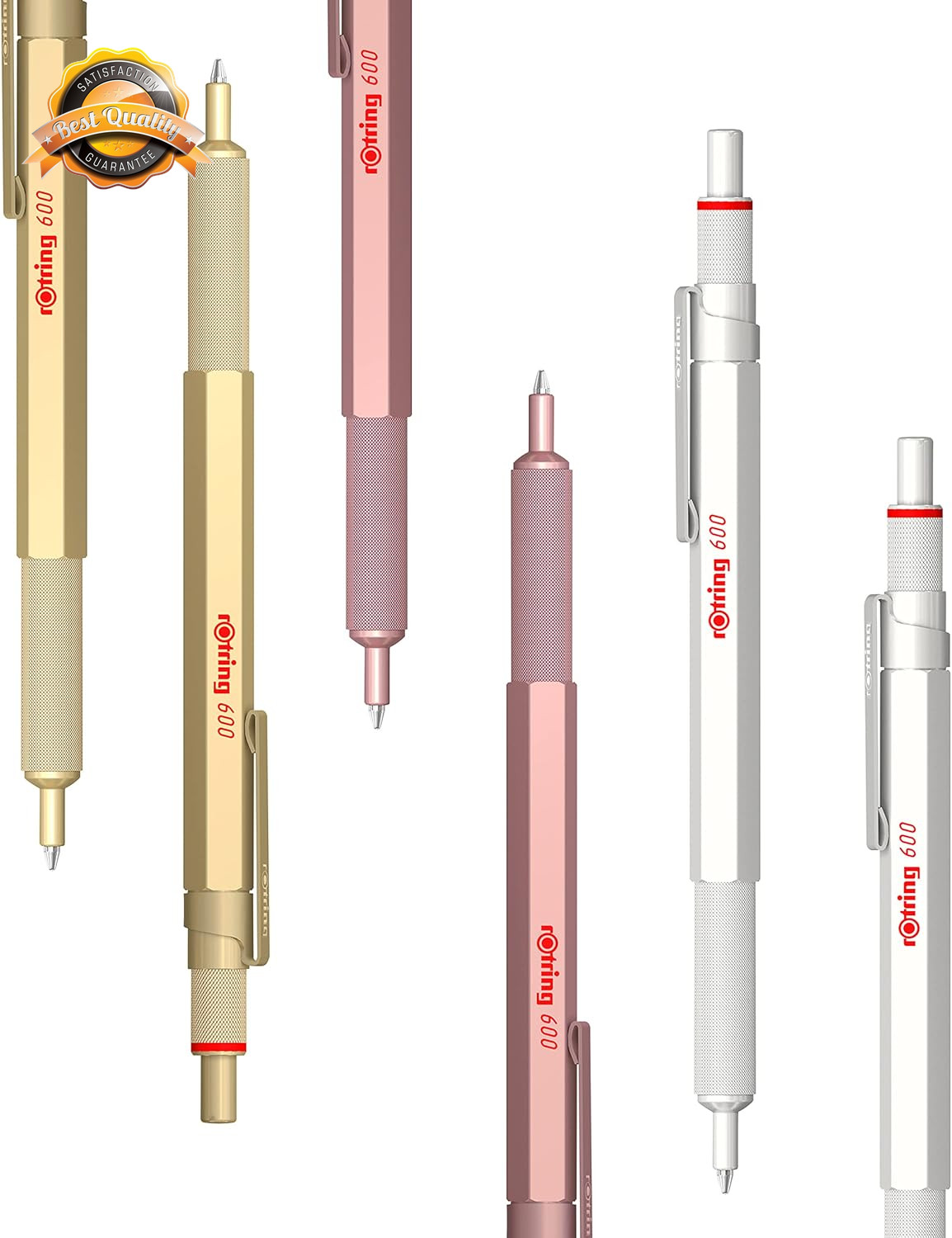 Metallic Ballpoint Pen Gold Barrel Black Ink Medium Point Refillable