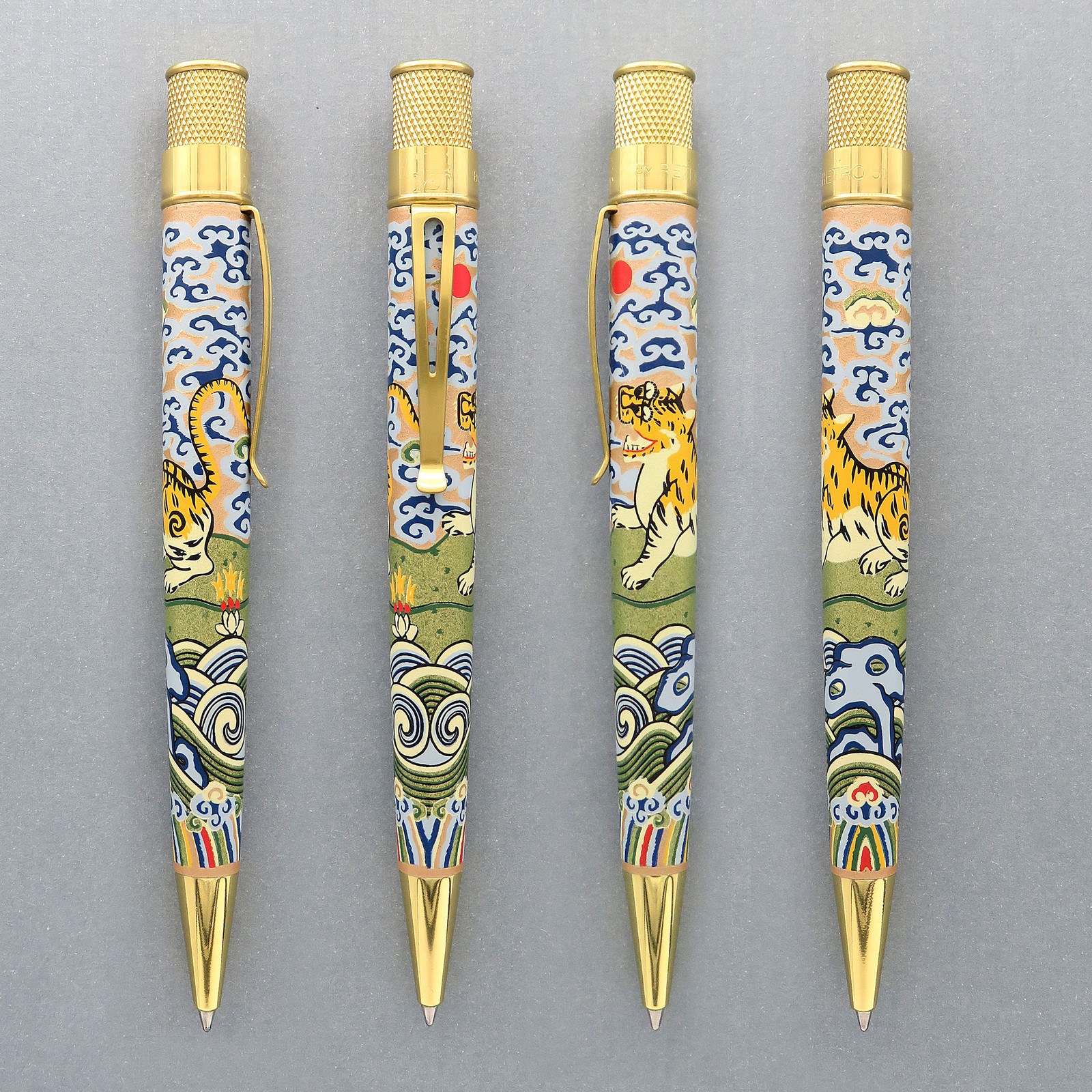 Retro 51 Tornado Metropolitan Rollerball in Chinese Tiger Rank Badge -NEW in Box