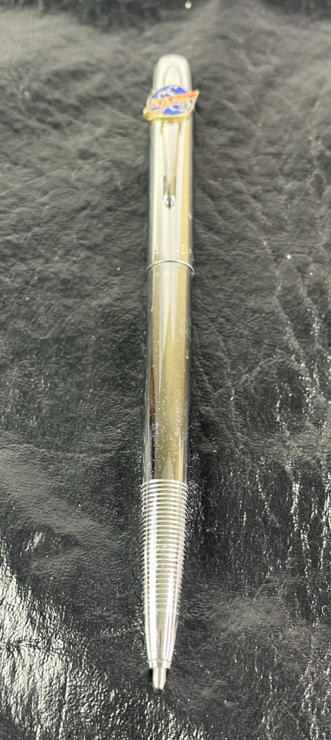 NASA Metal Pen Space Fan Silver Tone Click Clip Shirt Pocket