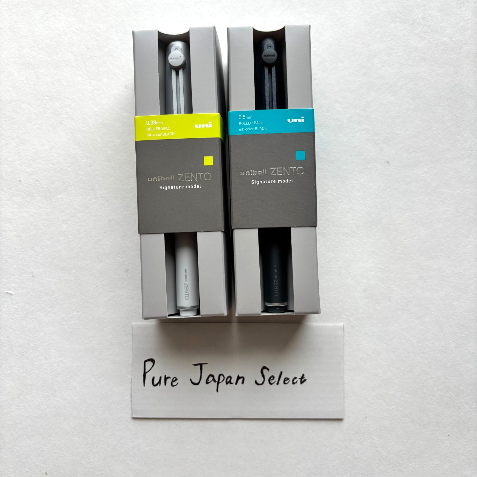 MITSUBISHI PENCIL uniball ZENTO Signature Model Silver & Metallic Black Set NEW