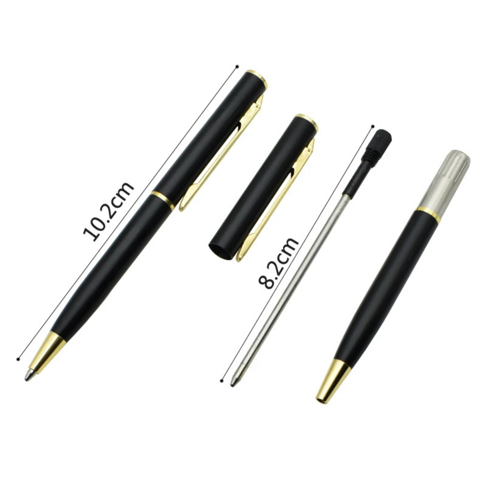 Mini Metal Ballpoint Pen Pocket Size Rotating 0.7mm Black Blue Ink Pen