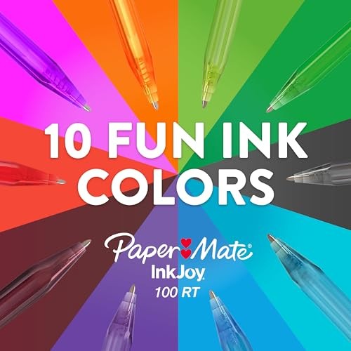 Paper Mate InkJoy 100RT Retractable Ballpoint Pens, Medium 1 Count (Pack of 20)
