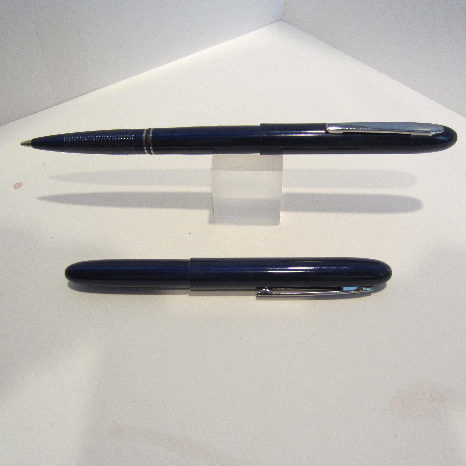 SET OF 2 BLUE BULLET CAPPED BALLPOINT PEN-GREAT POCKET PEN