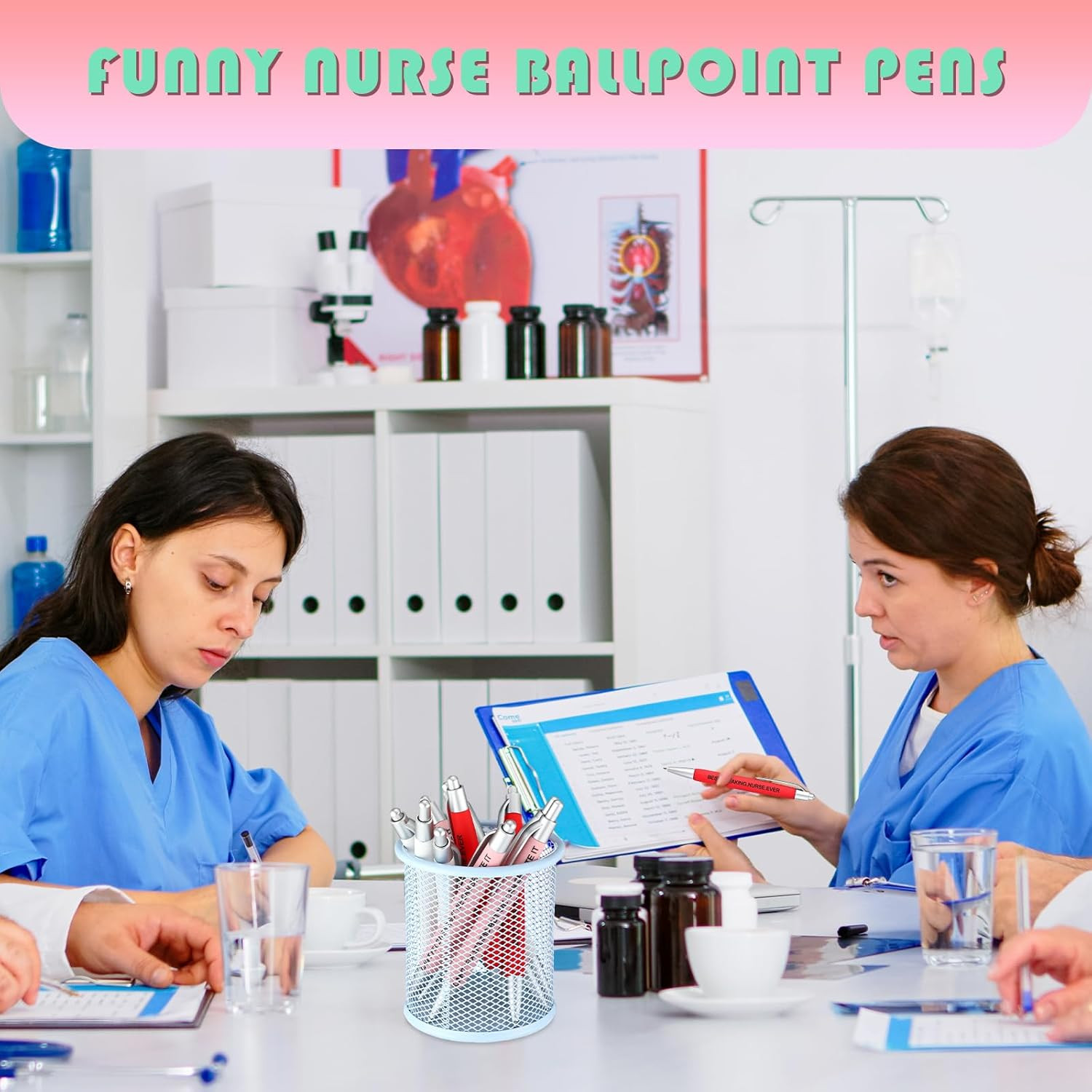 10 Pcs Nurses Ballpoint Pens Funny RN Gifts for Nurses Cute Gifts Black Ink W…