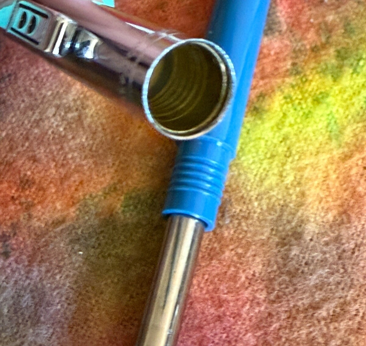 VTG 90s BLUE Paper Mate Double Heart Profile Ball Pen Slim Grip Mexico Blue Ink