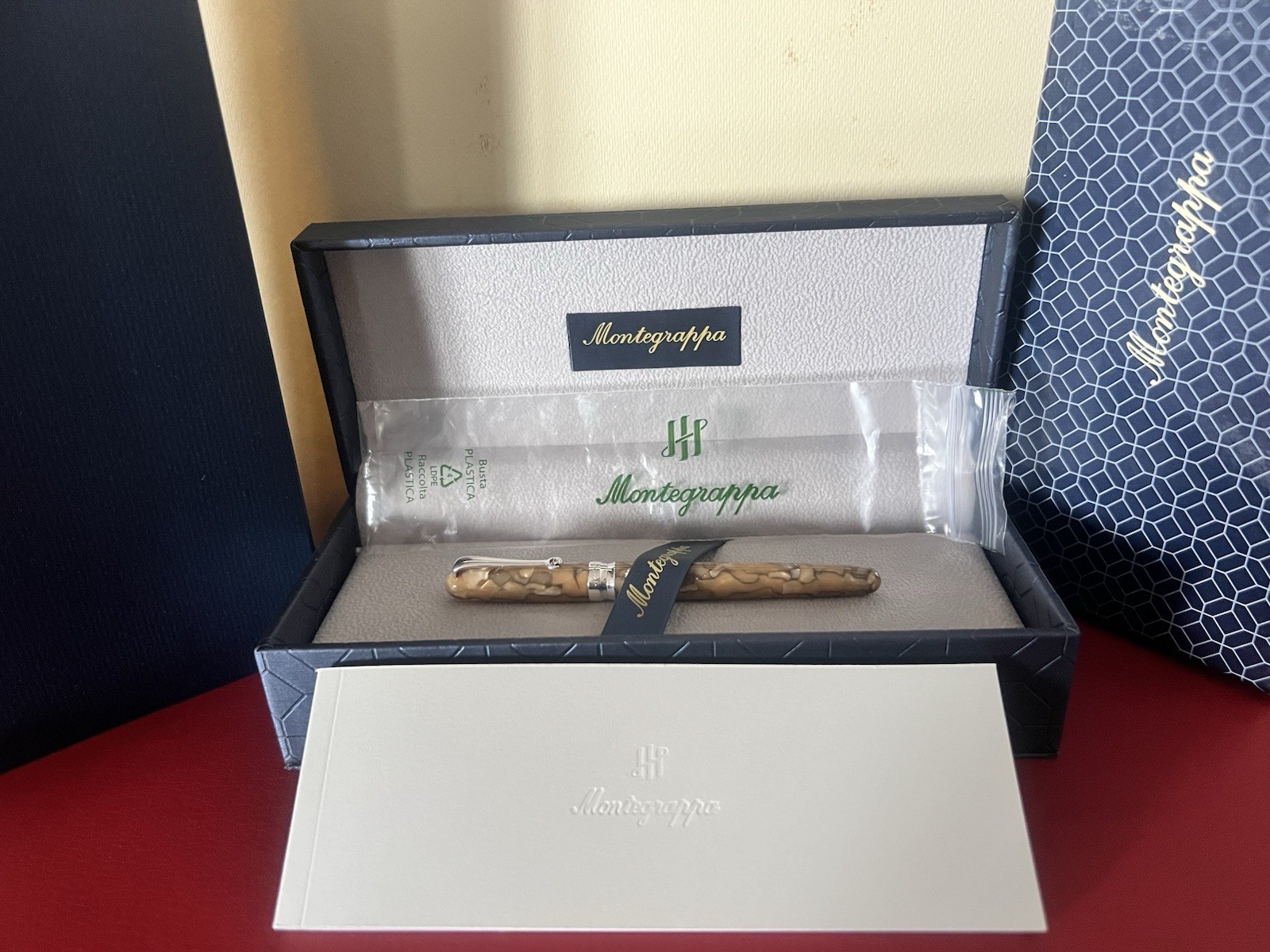 Montegrappa Liberty Indian Rainbow Small Celluloid Ballpoint Pen Silver 925