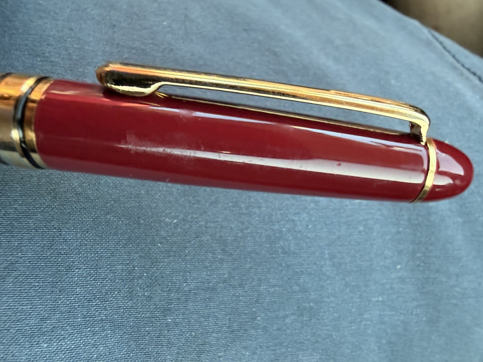 Executive Ballpoint Pen Burgundy Gold Trim looks like Homage Style