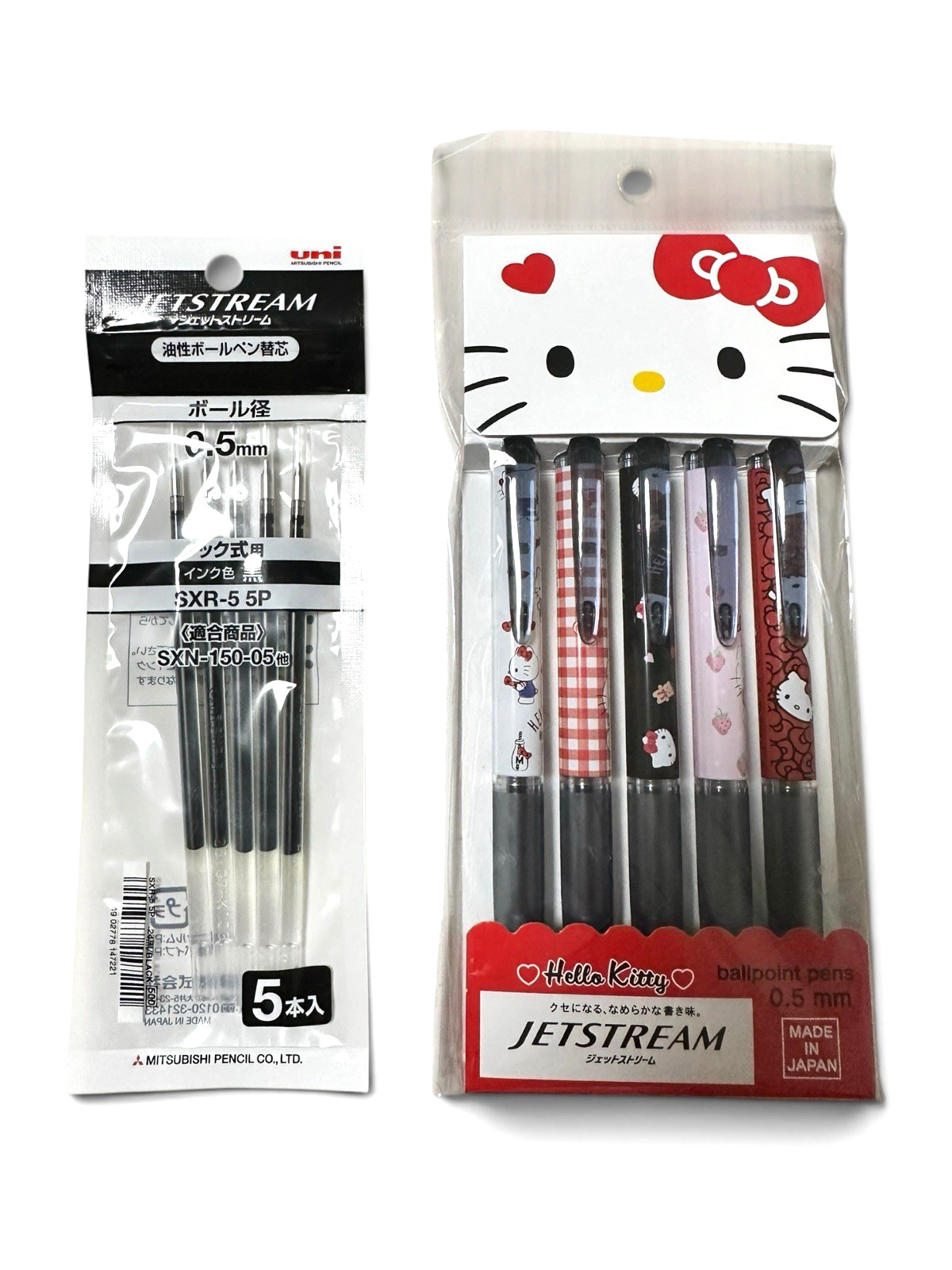 Hello Kitty Jetstream Ballpoint Pen Set with Refills 0.5mm Japan