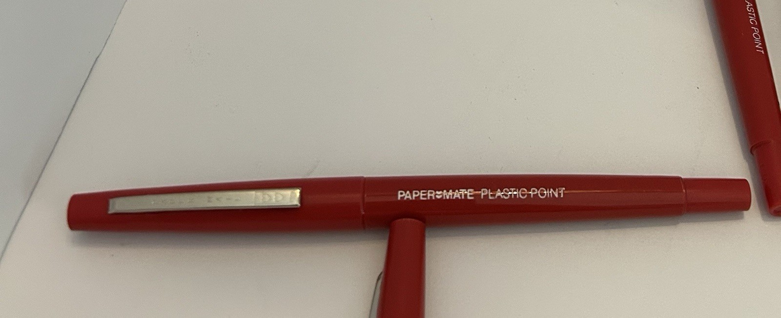 SET OF 12 ~ RED Paper Mate Extra Fine Plastic Point Pens 822-11 Paper-mate NOS