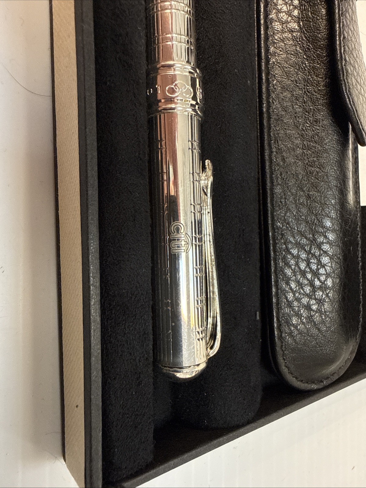 Vintage Links of London Citi Branded Silver Plated 925 Pen Case & Gift Box