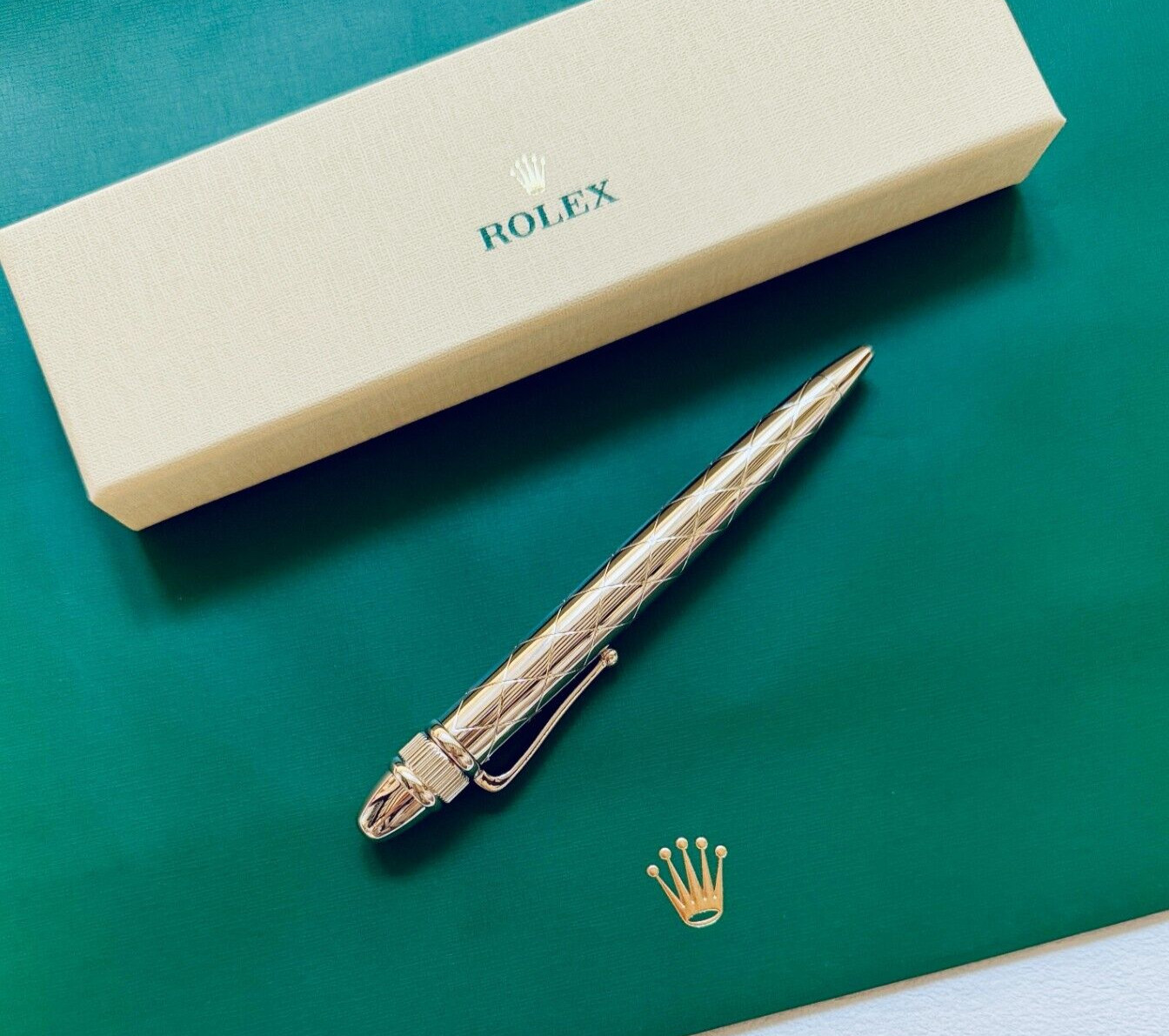 Rolex Vintage-Style Palladium-Finish Ballpoint Pen, New Boxed, Exclusive Ad Gift