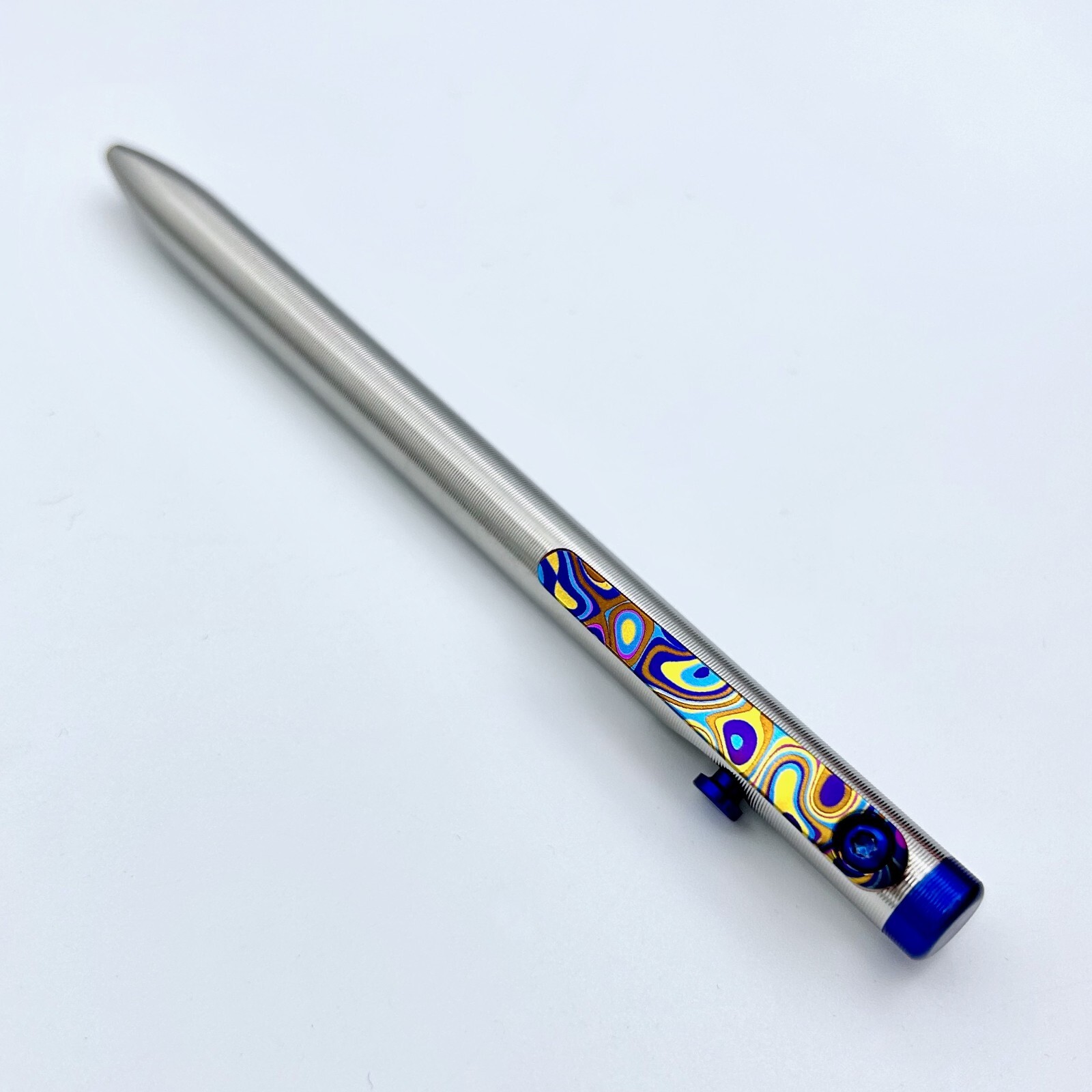 Tactile Turn – Titanium Slim Bolt Action Standard Size Pen Custom Ripple Clip
