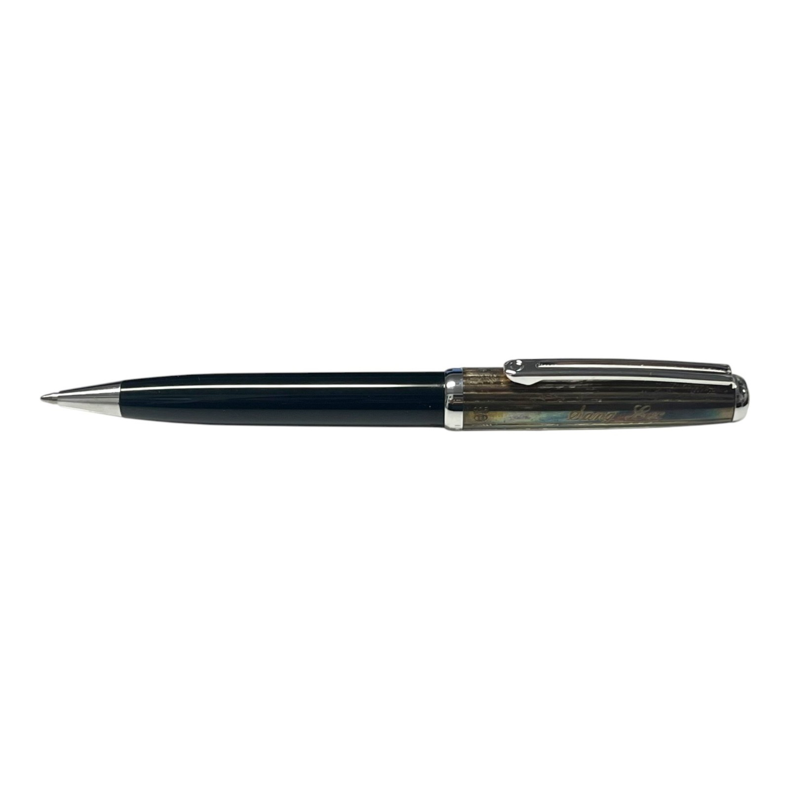 Rare-BNY Inoxcrom Sirocco 925 Sterling Silver Cap,Black Resin Body Engraved