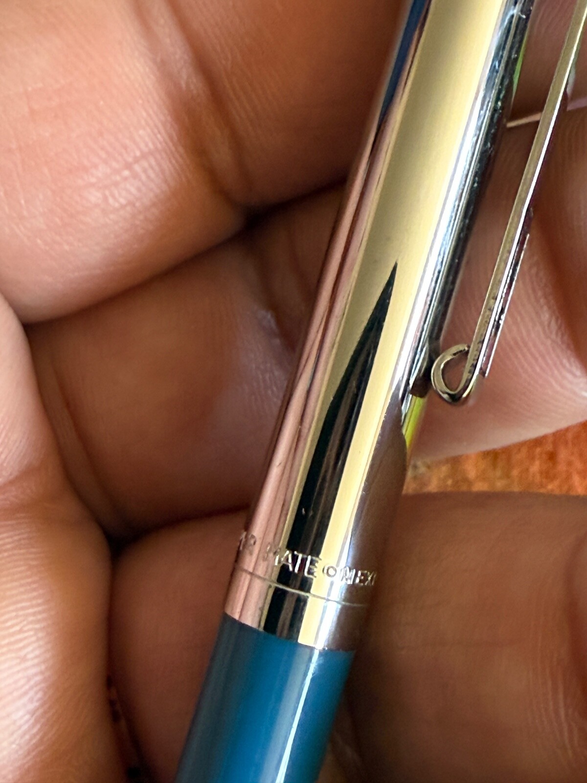VTG 90s BLUE Paper Mate Double Heart Profile Ball Pen Slim Grip Mexico Blue Ink