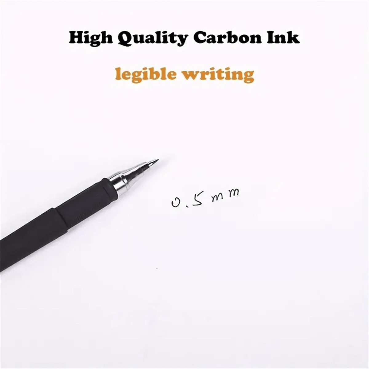 Ballpoint Pens Black Matte Gel Ink Pens Set 0.5mm Extra Fine Tip Smooth Writing