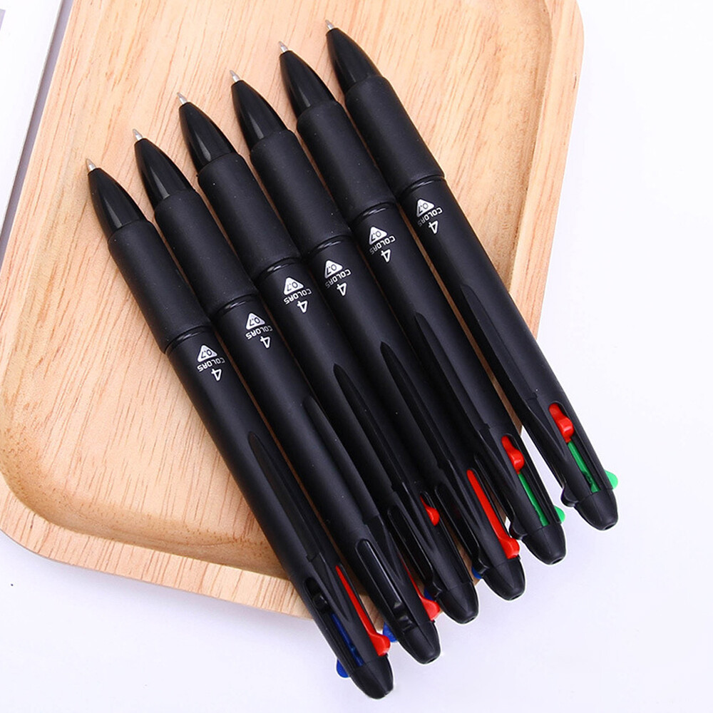 4in1 Multi-color Ballpoint Pen 0.7mm Refill Retractable Fine Point Office School