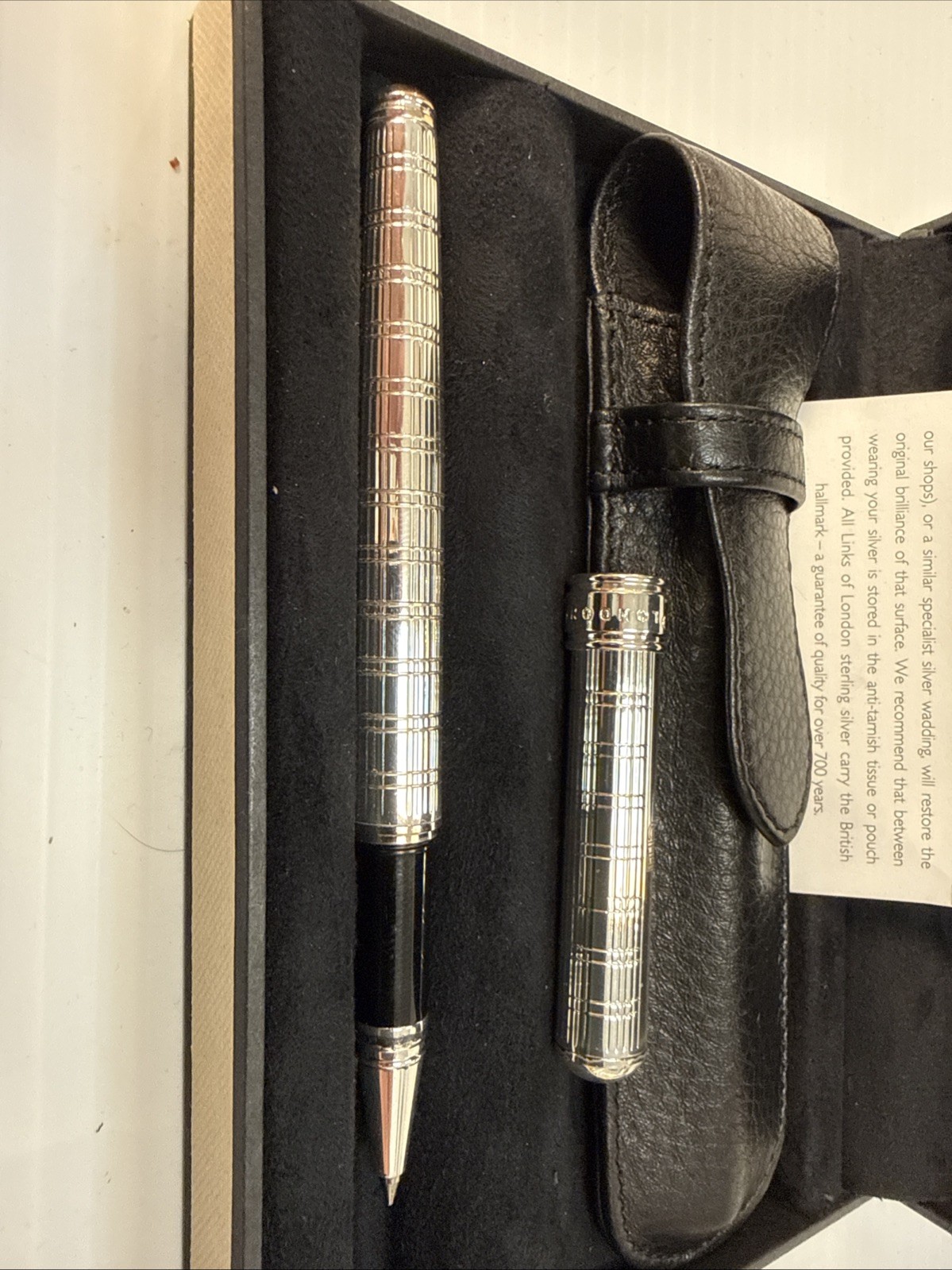 Vintage Links of London Citi Branded Silver Plated 925 Pen Case & Gift Box