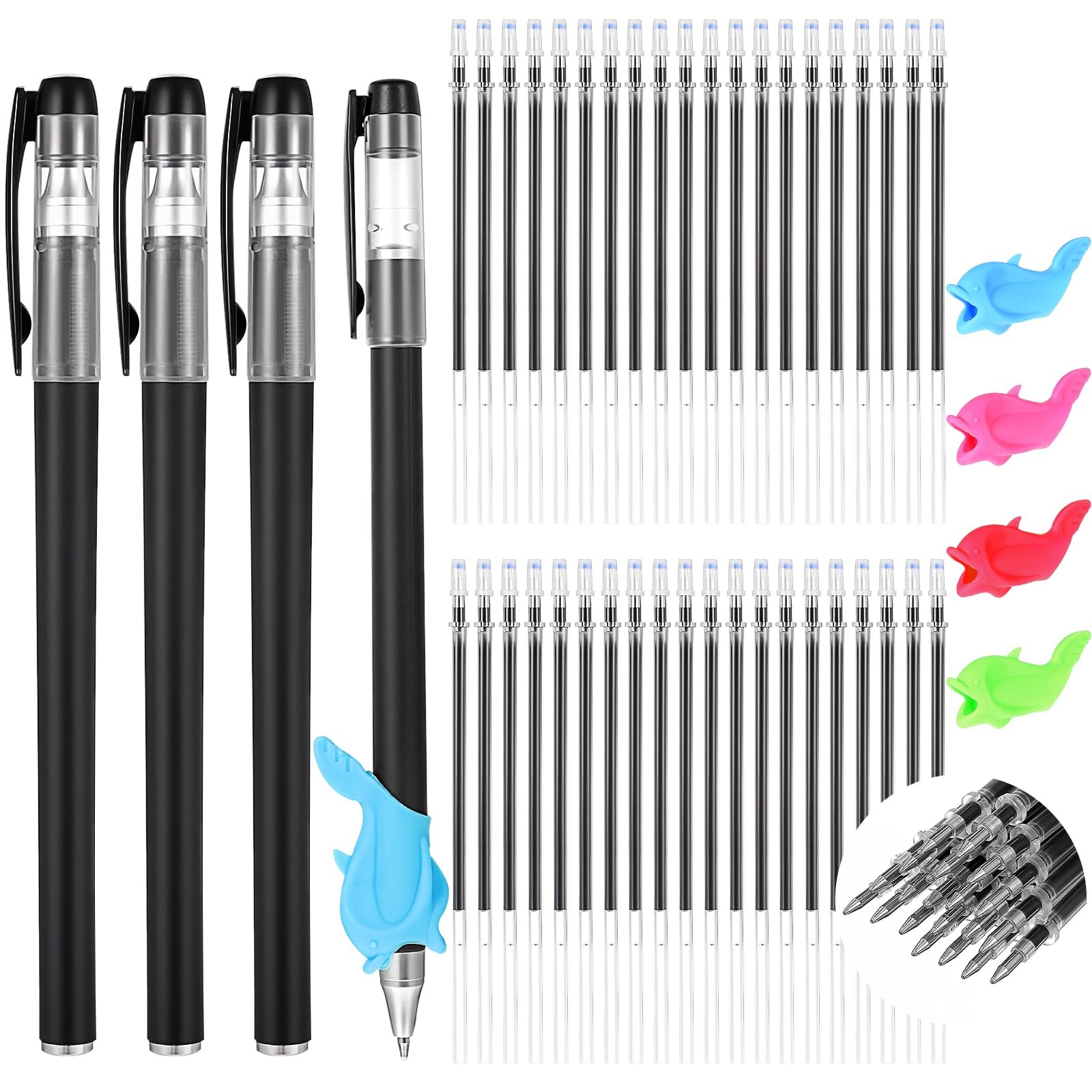 Magic Pens & Refills for Kids 48 PCS Grooved Book Magic Pens for Children’s Copy