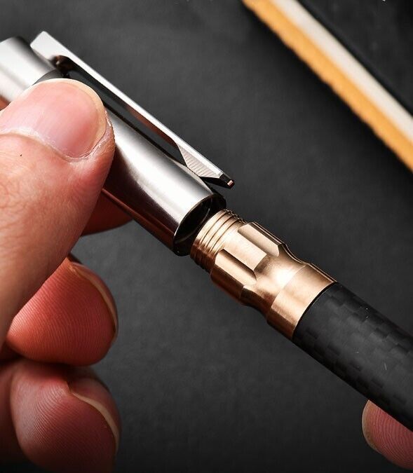 1 PC EDC Titanium Alloy Brass Pocket Ballpoint Pen Business Write Pen w/Clip