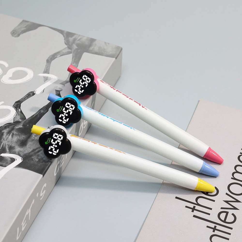 Silent Pen-Cap Digital Noiseless Hidden Student Silent Exam Clover Pen Cap Watch
