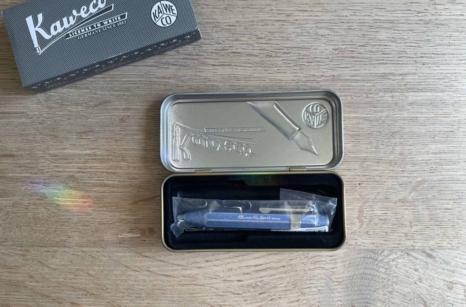 Kaweco AL Sport Germany Ballpoint Pen WITH CLIP Stonewashed Blue Brand New