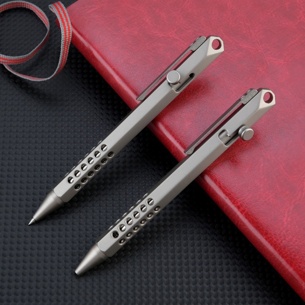 1PC Titanium Bolt Action Ballpoint Pen Pocket Pen Business Office Writing Gift