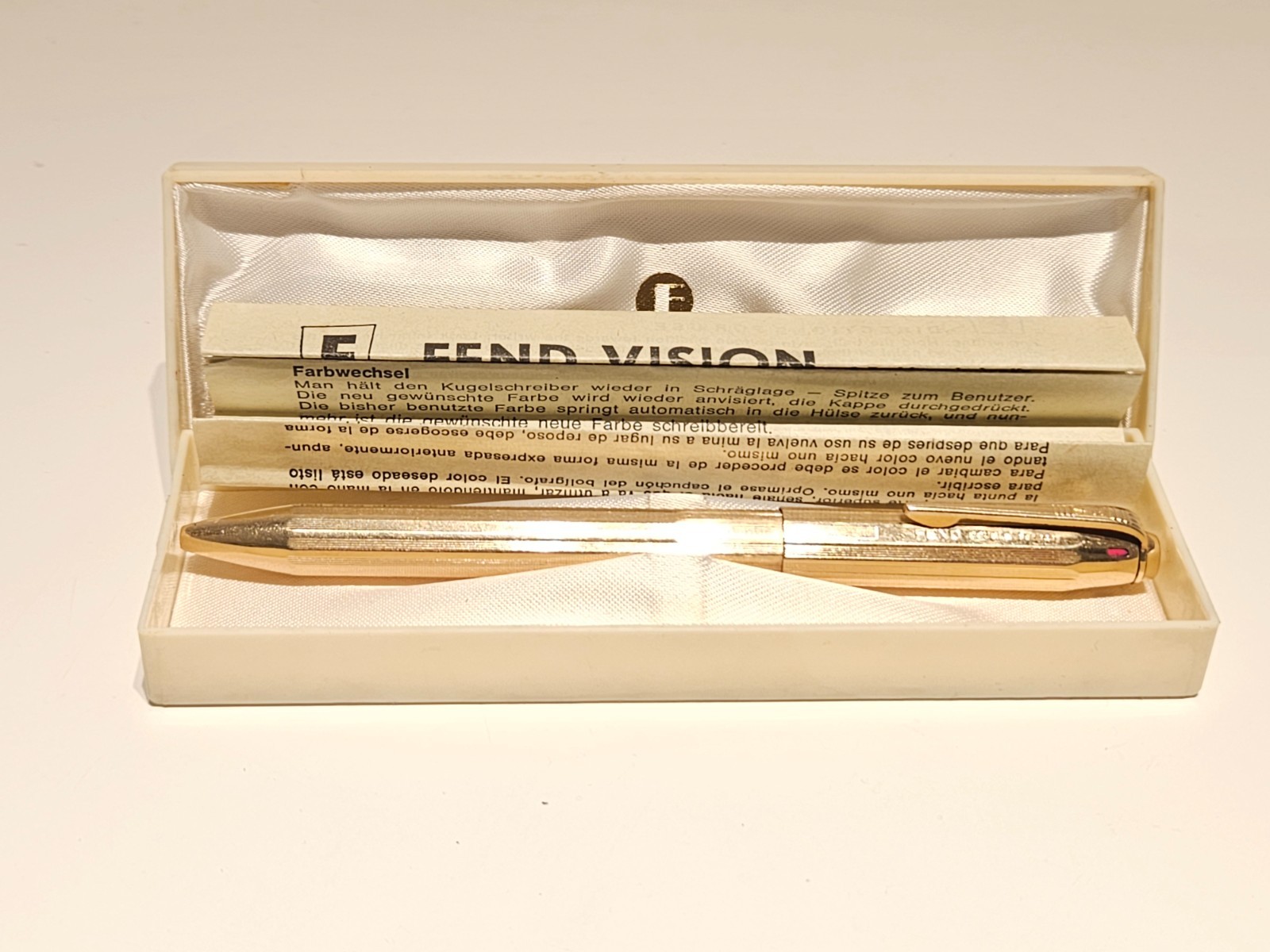 VINTAGE RARE LUXURY GOLD PLATED FOUR COLOR BALLPOINT PEN»FEND»VISION CONTISTAHL