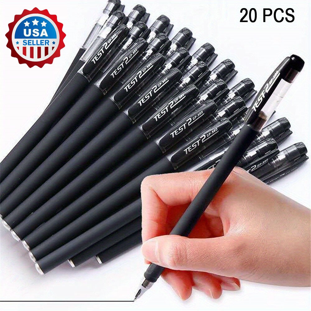 20Pcs 0.5mm Black Quick-Dry Signature Ballpoint Pens Office School Must-Haves US